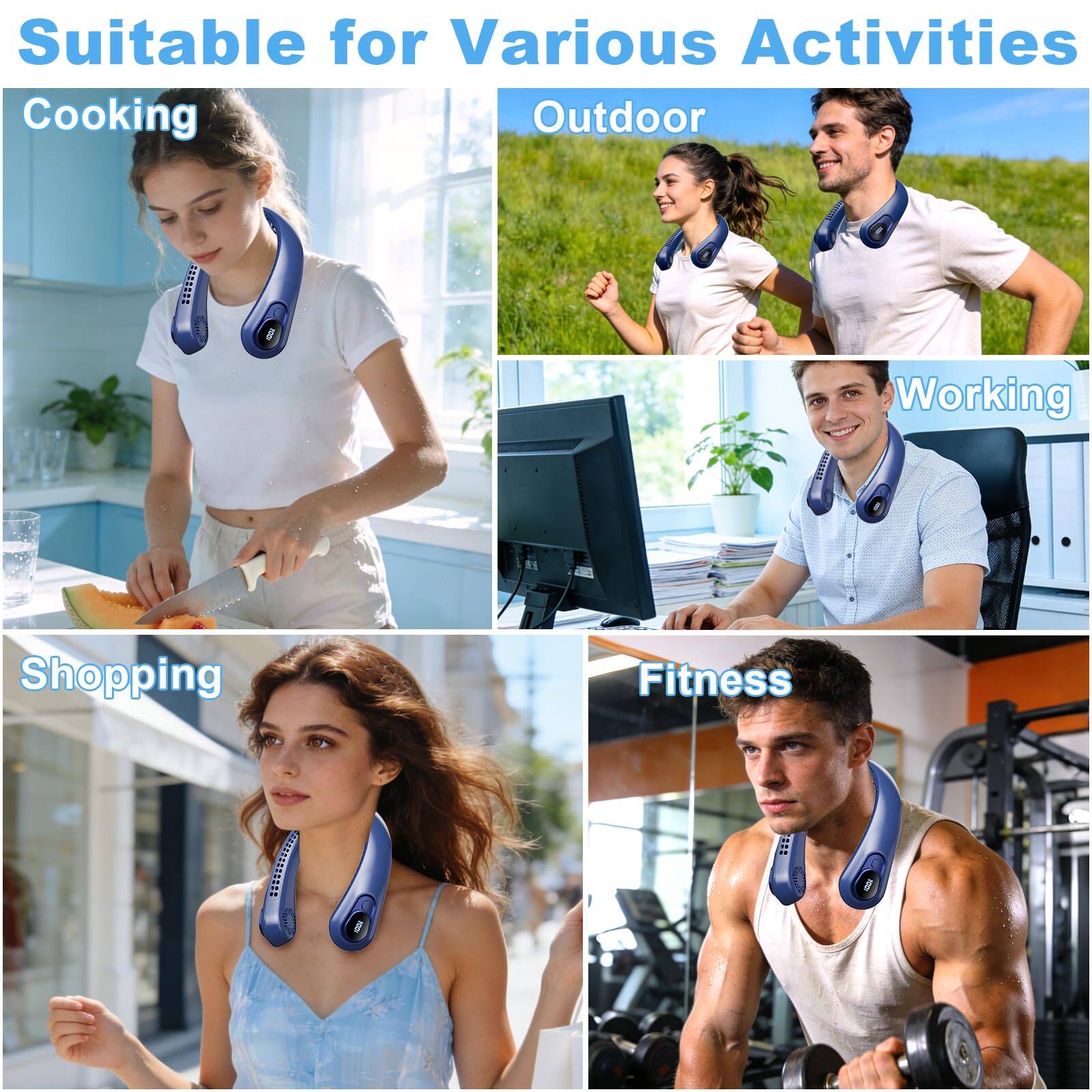 Suitable for Various Activities  
Cooking  
Outdoor  
Working  
Shopping  
Fitness