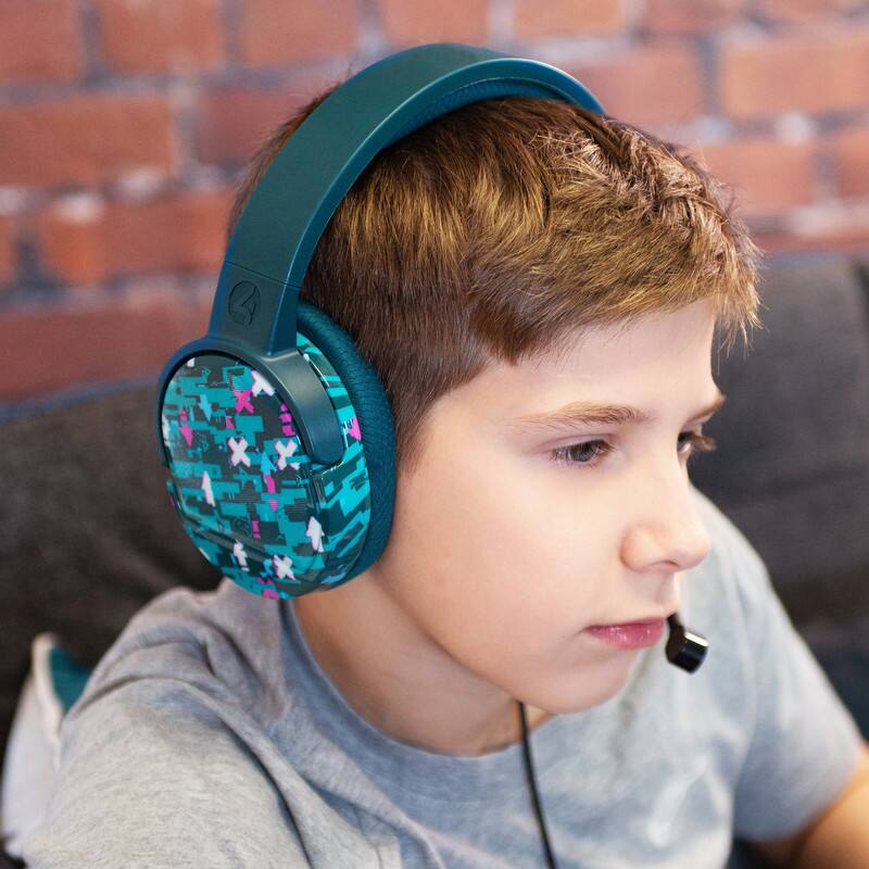 Alt View 7. 4Gamers - Panther Headset GLITCH - PS4, PS5, Xbox One, Series S/X, Switch, PC, mobile - Teal - Blue.