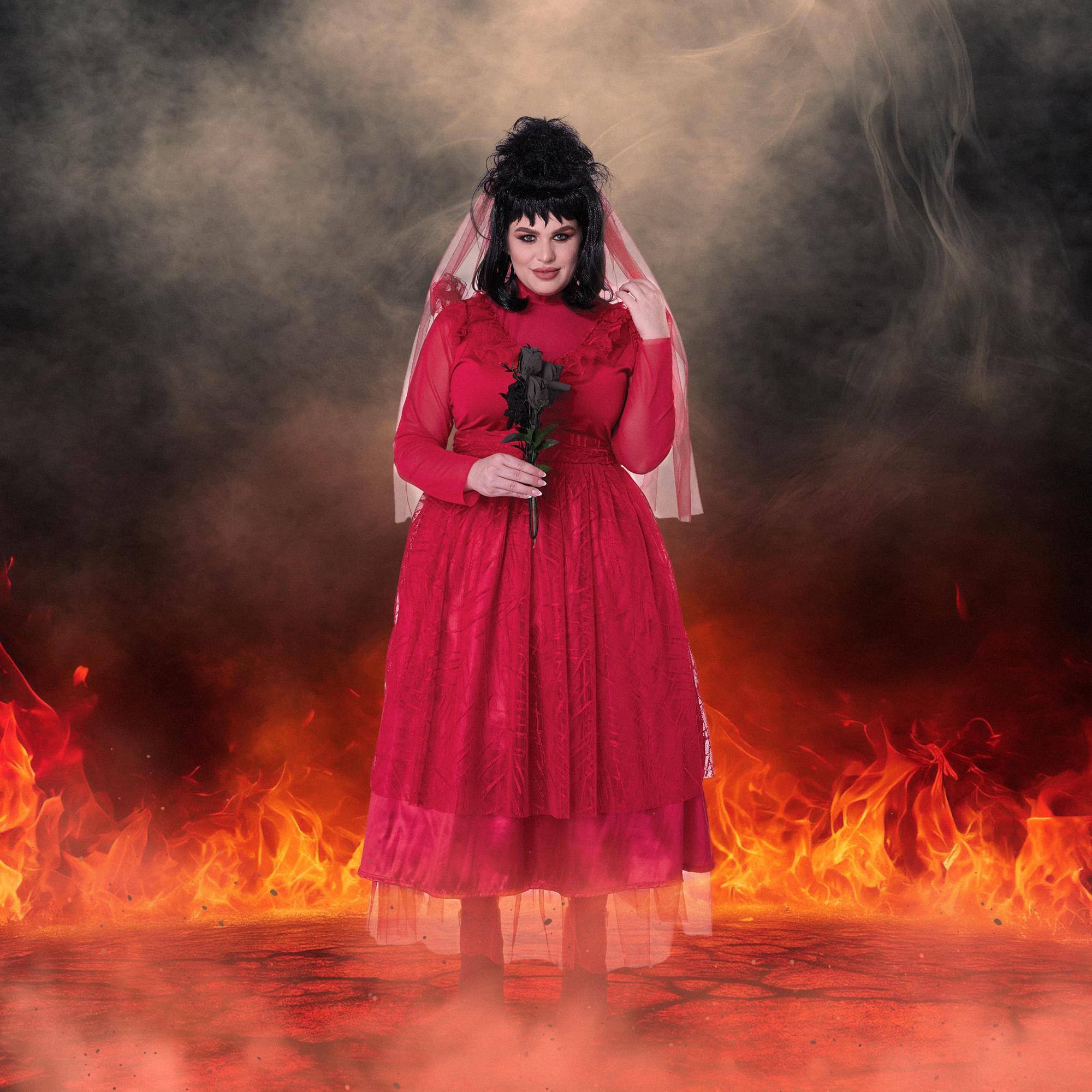 Alt View 10. California Costumes - Bride From Hell! Adult Plus Costume | 2XL - Red.