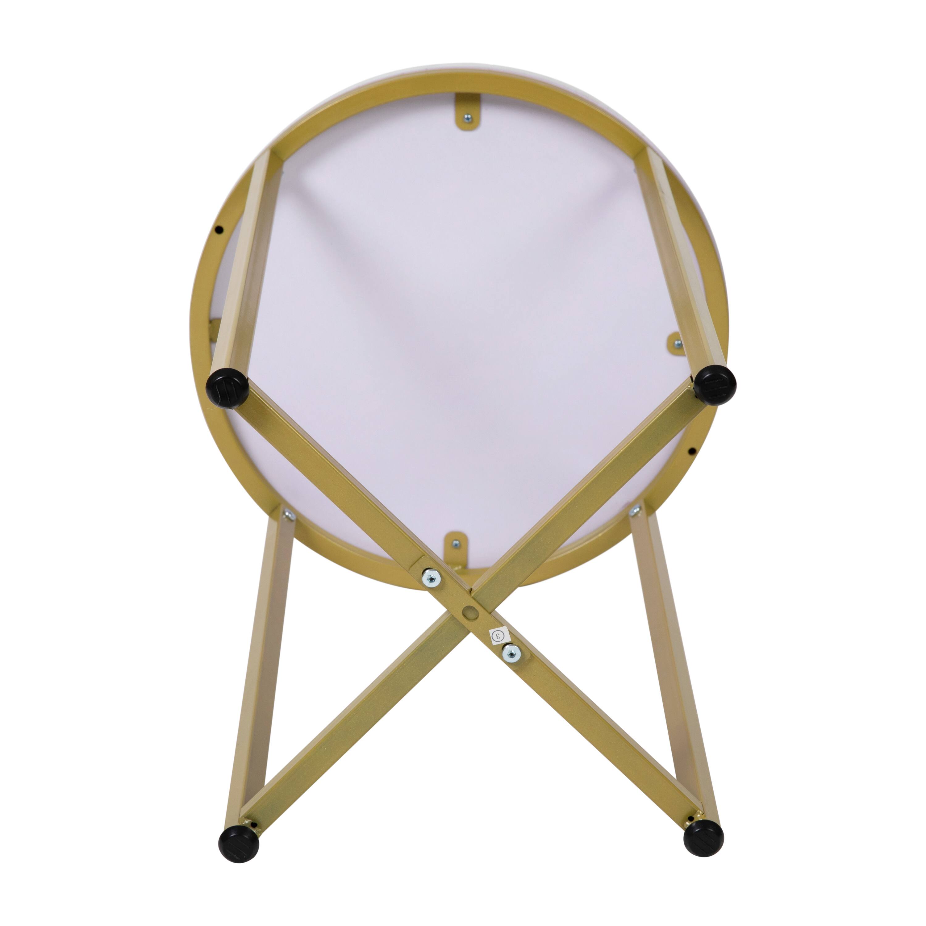 Alt View 7. Emma + Oliver - Laminate Living Room Coffee Table with Crisscross Metal Frame - White Marble Top/Brushed Gold Frame.