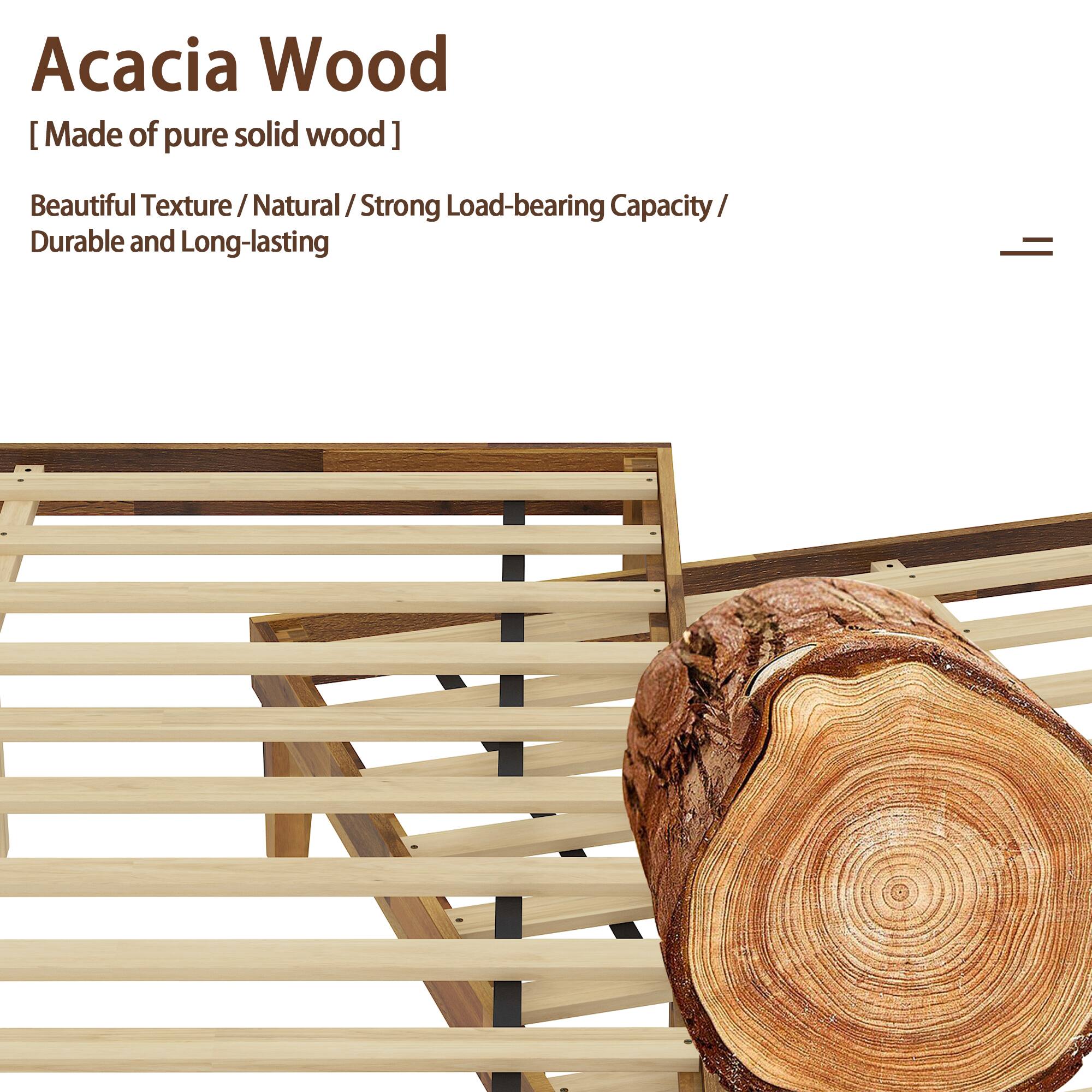 Acacia Wood [Made of pure solid wood] Beautiful Texture / Natural / Strong Load-bearing Capacity / Durable and Long-lasting
