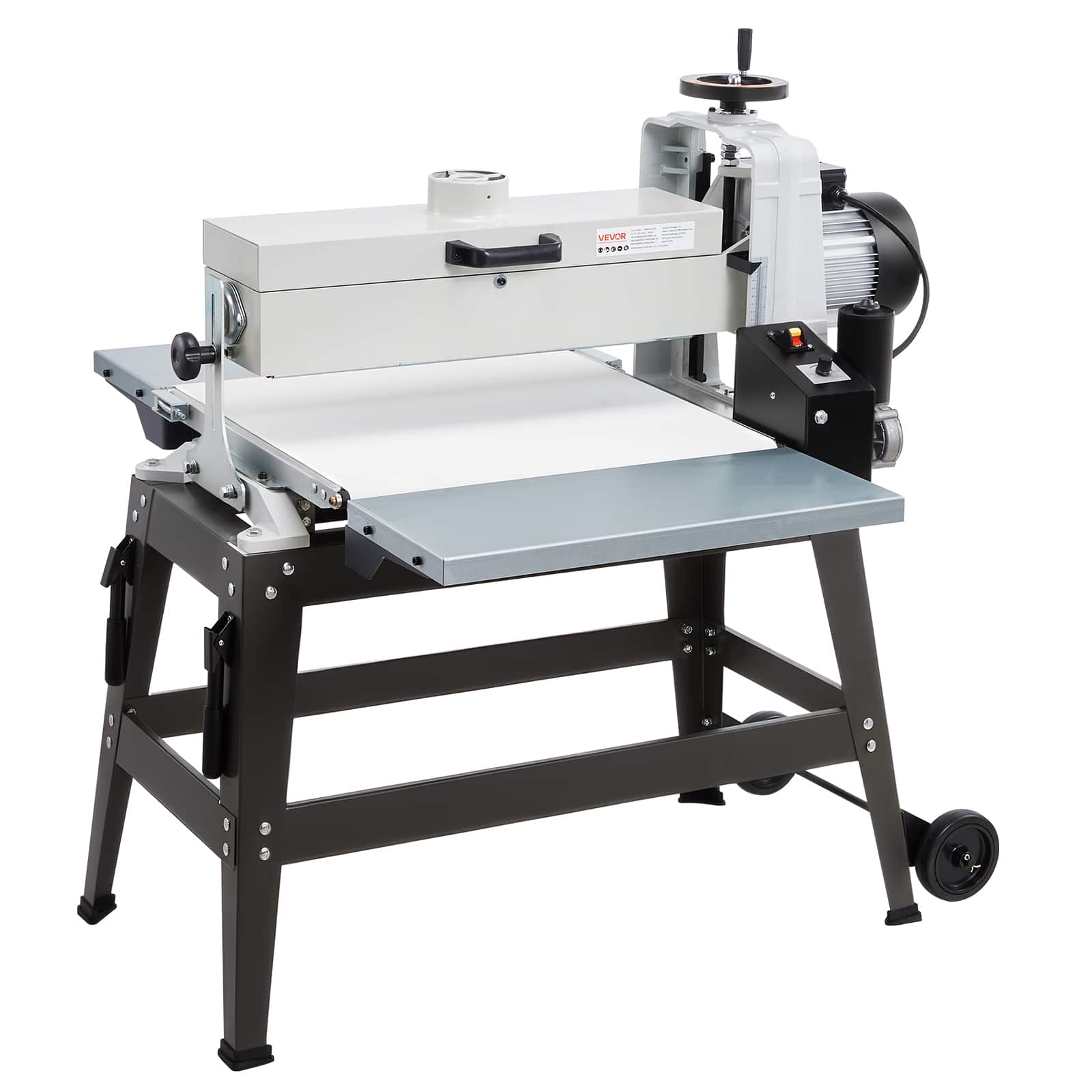 VEVOR - 22" Drum Sander with Stand & Extension Tables, 1.75HP 1440RPM Dual Motor Drum Sander for Woodworking - White;Black;Grey