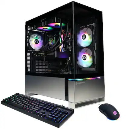 Front. CyberPowerPC - Gaming Desktop - AMD Ryzen 7 8700F 2024 - NVIDIA GeForce RTX 5070 12GB - 32GB DDR5 Memory - 2TB SSD Storage - Black.