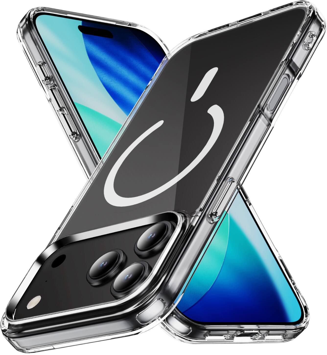 Alt View 3. Nakedcellphone - Combo for iPhone 17 Pro Max - Case and Holster Belt Clip (Compatible with MagSafe) - Clear.