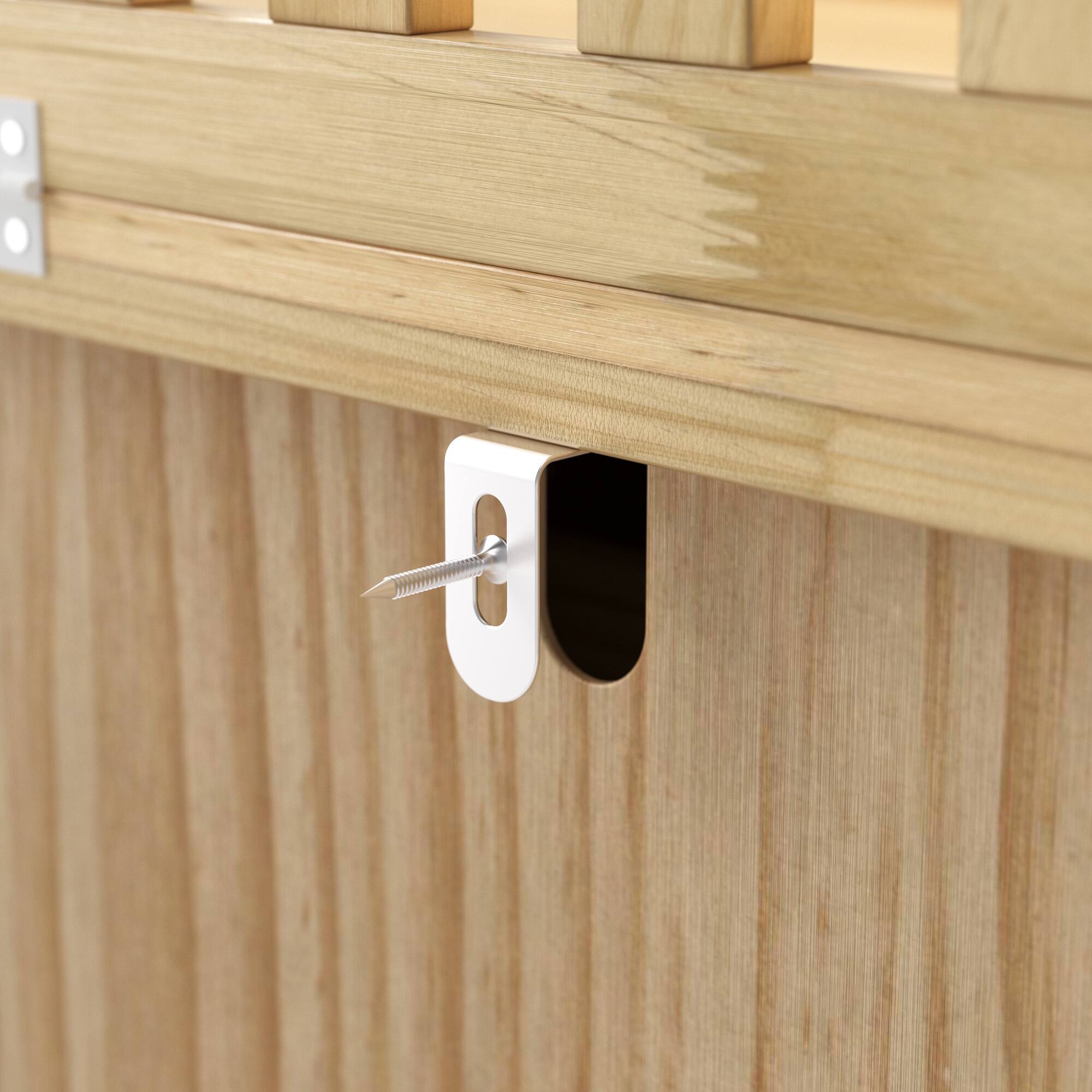 Alt View 5. Homsee - Baby Changing Table Dresser with Drawers Solid Wood Nursery Organizer Diaper Storage Cabinet with Anti-Tip Safety Design - Wooden.