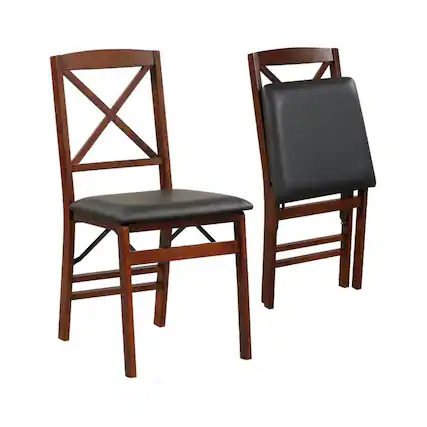 Front. Kadyn - Dining Chairs, Kitchen Chairs Trattoria Chairs,Set of 2 Folding Dining Chairs with 400 LBS Capacity-Brown - Brown.
