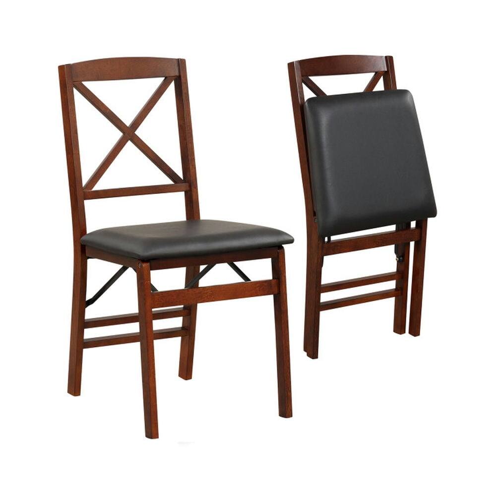 Front. Kadyn - Dining Chairs, Kitchen Chairs Trattoria Chairs,Set of 2 Folding Dining Chairs with 400 LBS Capacity-Brown - Brown.
