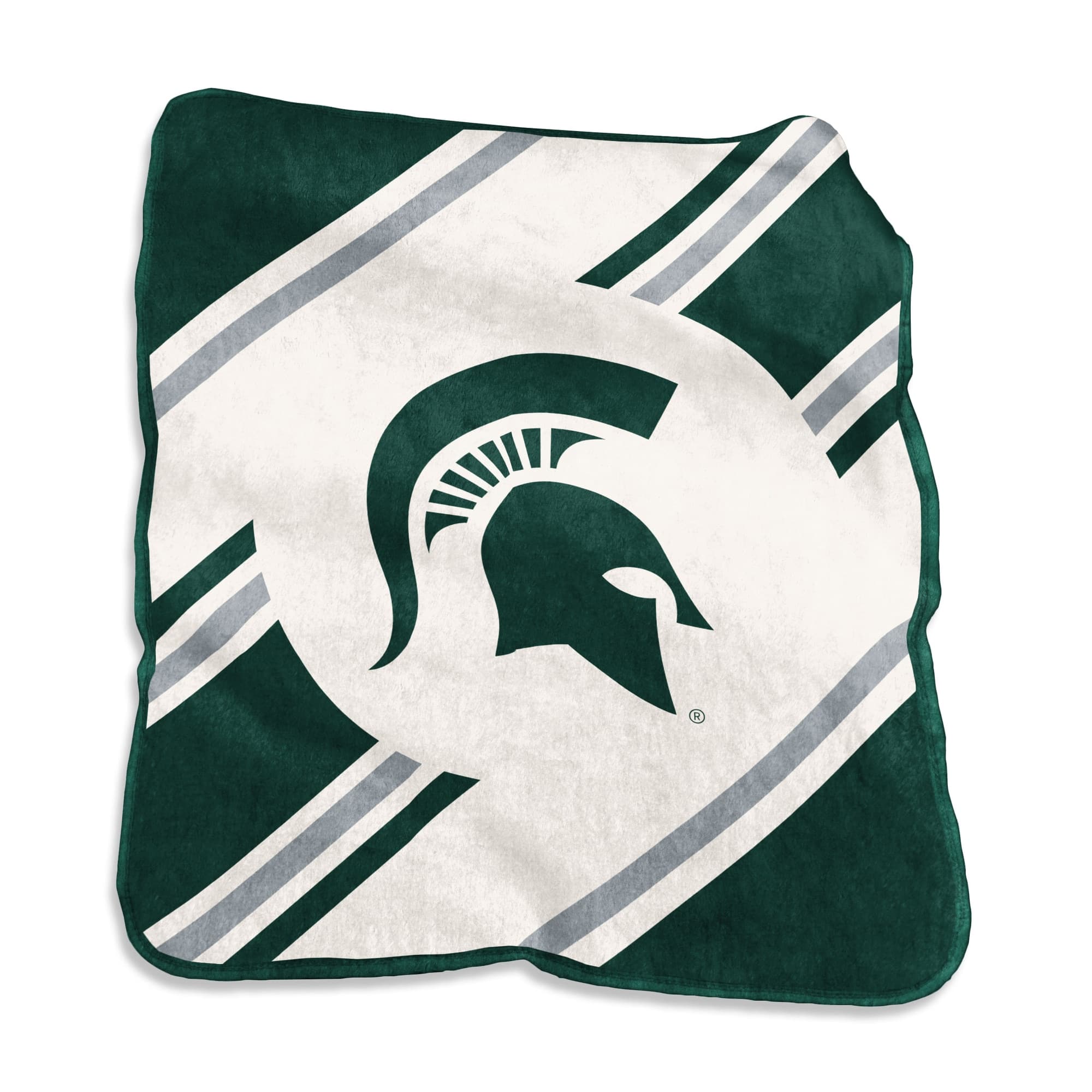 Logo Brands - Michigan State Spartans 50" x 60" Raschel Stripe Throw Blanket - Multicolor