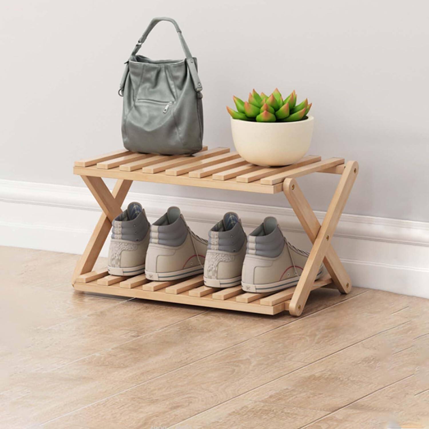 Front. Refined Abode Design - Shoe Rack Storage Shelf Rack Saving Small Convenient Home Household Essential Item Solution Design - 2 Tier.