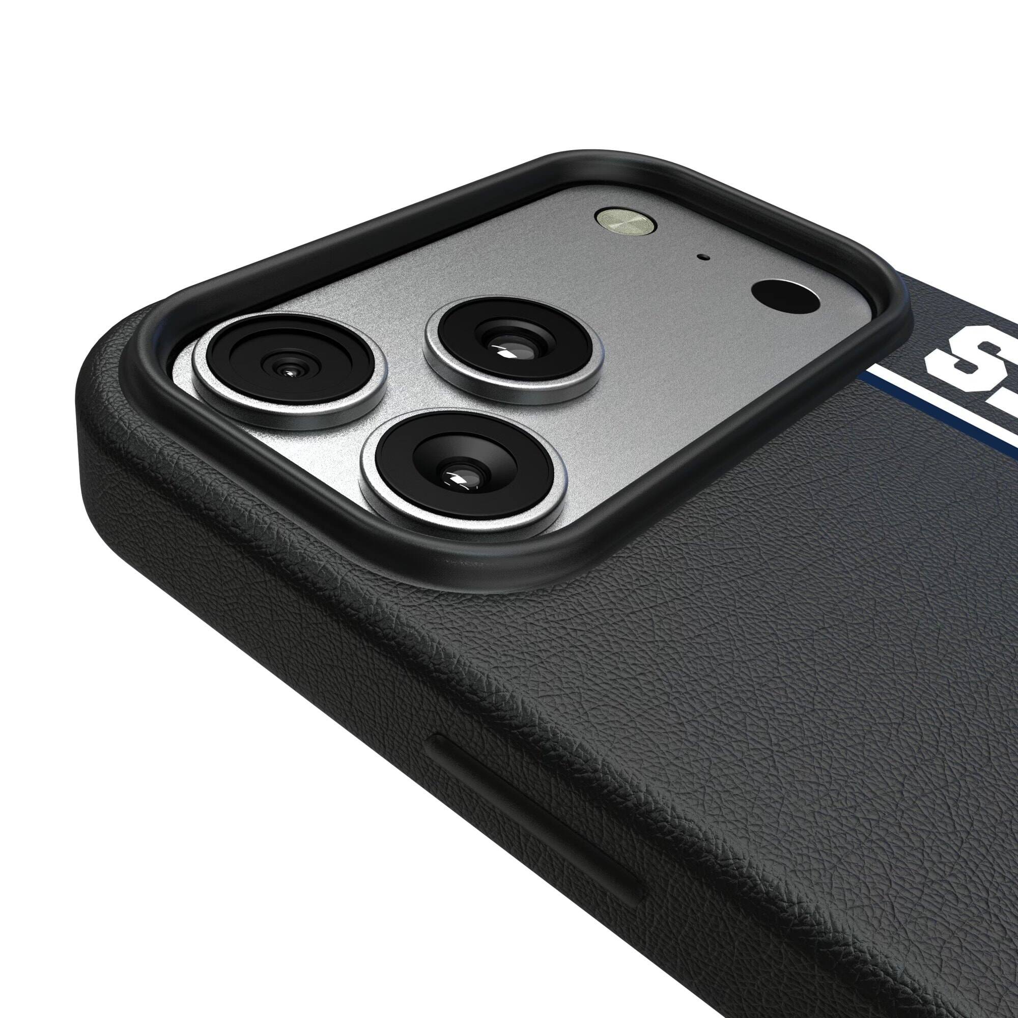 Alt View 2. Keyscaper - New York Giants Throwback Logo iPhone Magnetic Bump Case - 15 - Black.