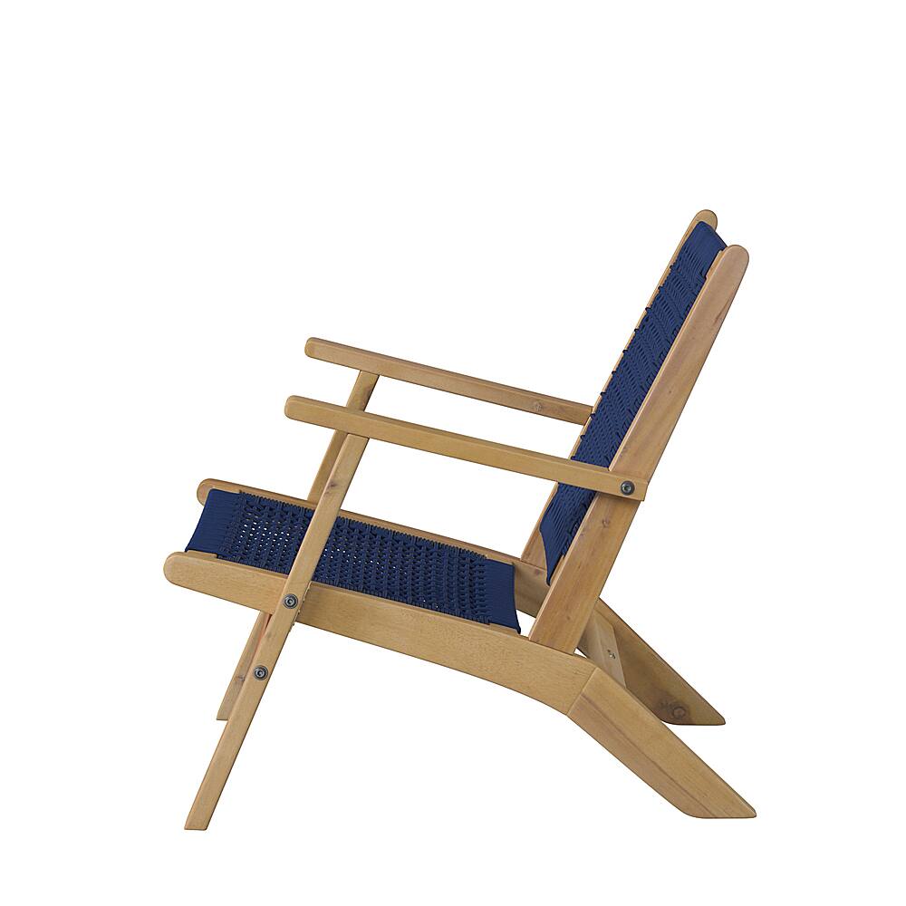Alt View 13. Patio Sense - Vega Natural Stain Outdoor Chair - Navy.