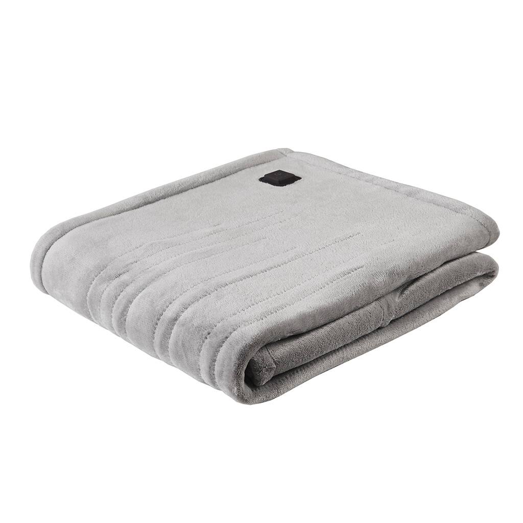 Front. Gracie Mills - Gracie Mills Abe Oversized Plush Heated Throw Blanket with Built-In Control - Grey.