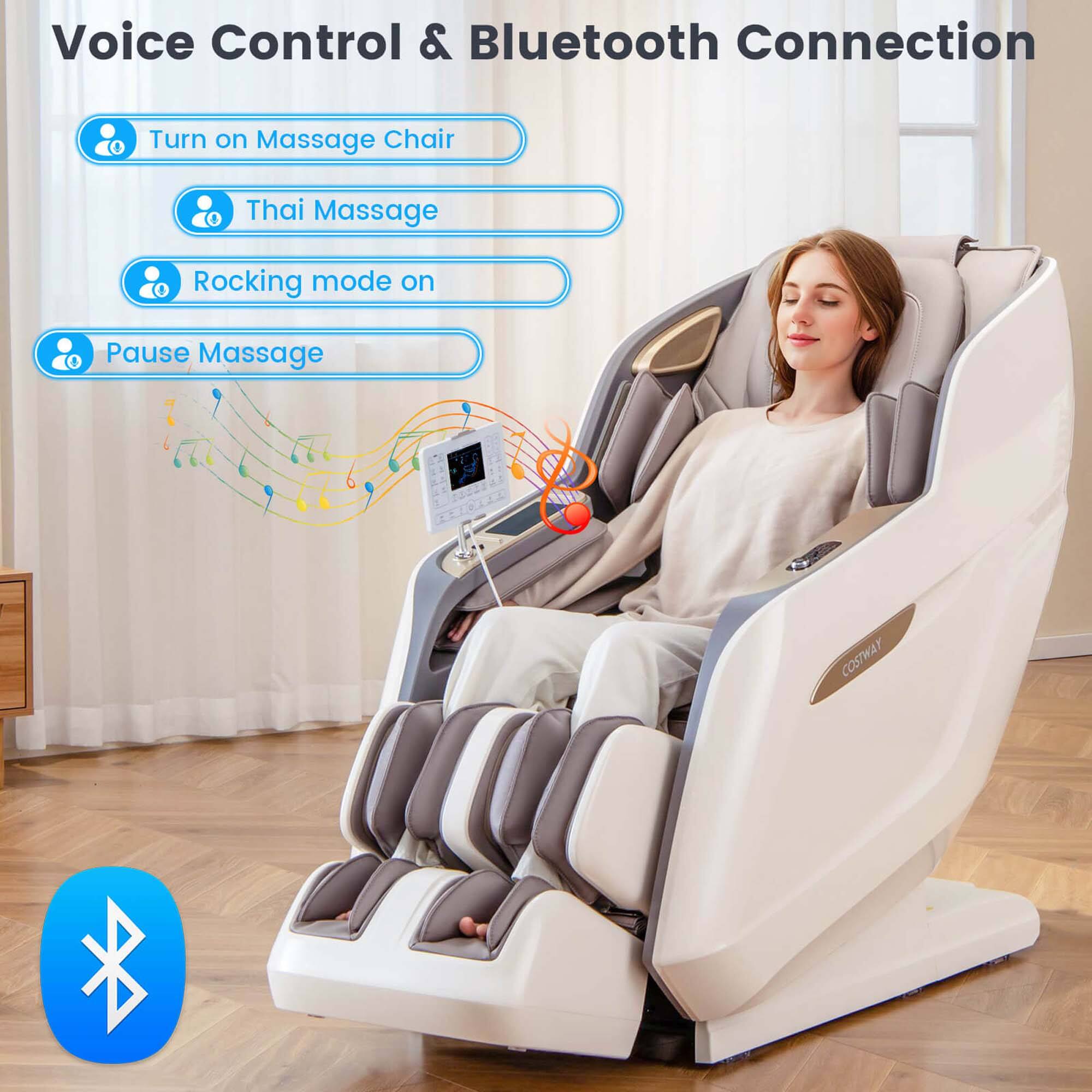 Voice Control & Bluetooth Connection:

1. Turn on Massage Chair
2. Thai Massage
3. Rocking mode on
4. Pause Massage