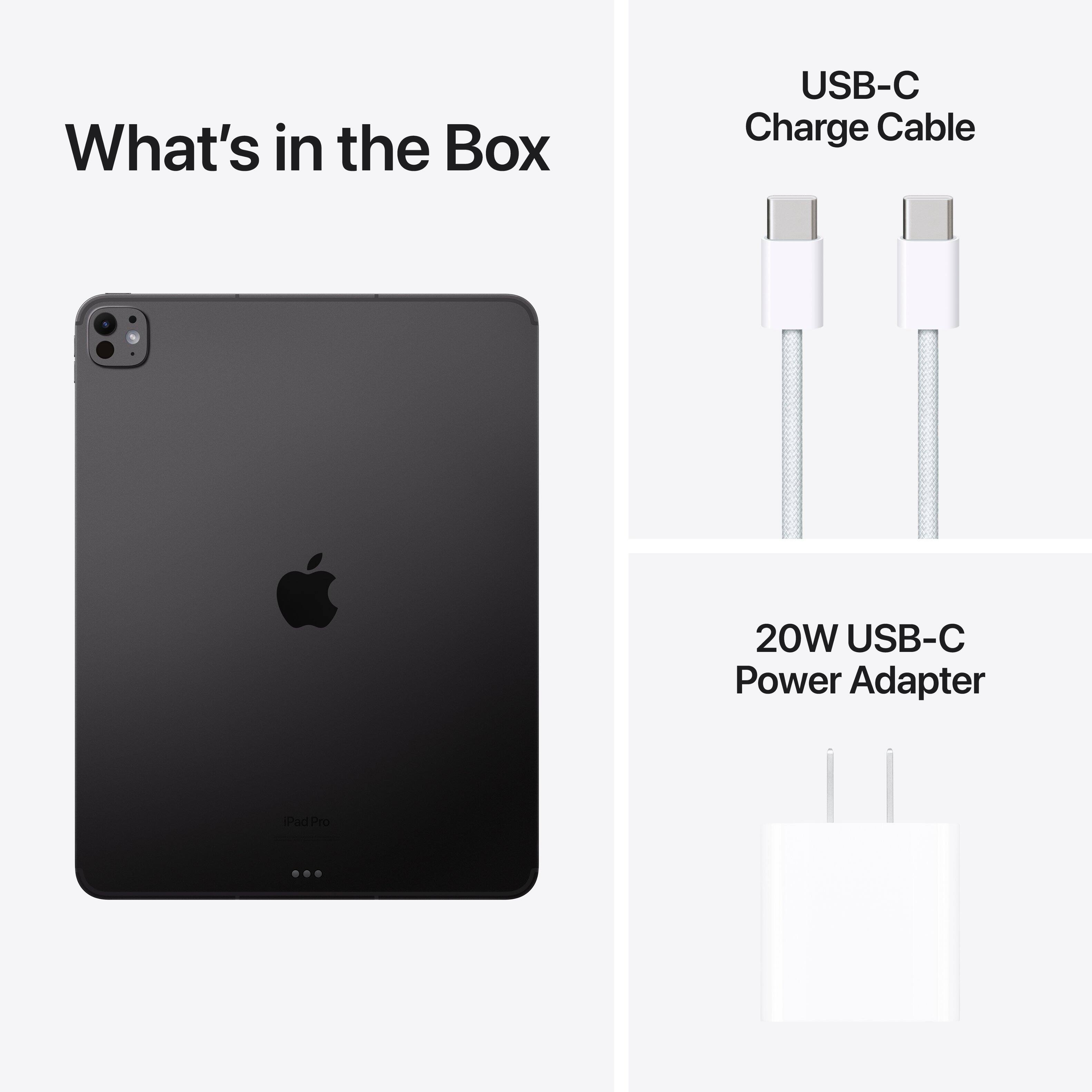What's in the Box: USB-C Charge Cable, 20W USB-C Power Adapter, and PadPro.