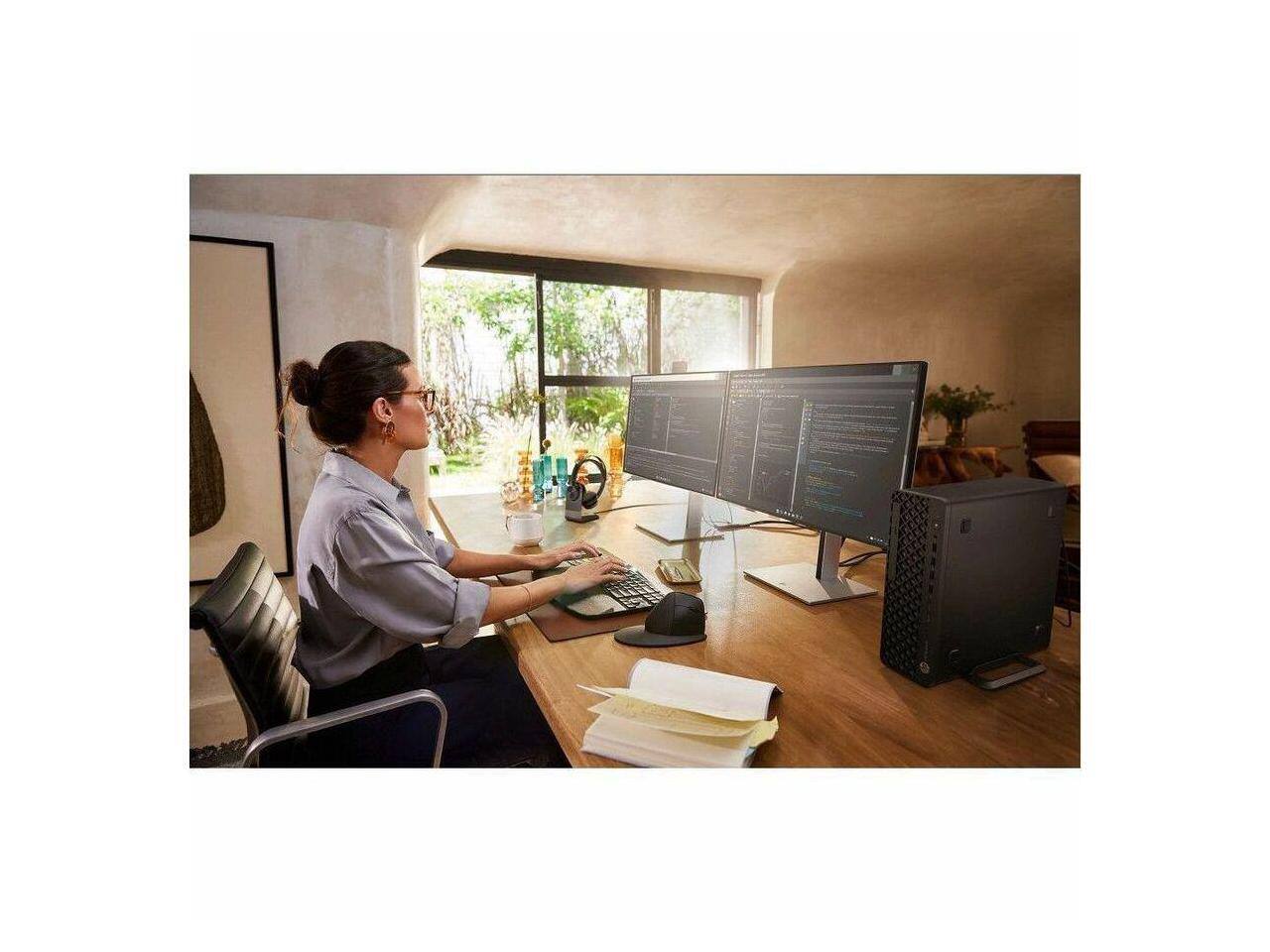 Alt View 5. HP - HP EliteDesk 8 G1i - Intel Core Ultra 9 285 - 64 GB - 1 TB SSD - Windows 11 Pro - Iris Xe - 802.11be - 280W BH9E9UT#ABA - Black.