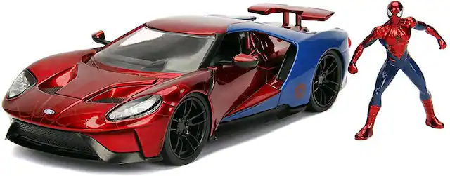 Front. Marvel - Marvel Spider-Man 2017 Ford GT 1:24 Die Cast Vehicle - Red.