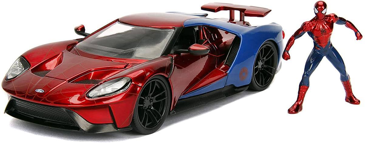 Front. Marvel - Marvel Spider-Man 2017 Ford GT 1:24 Die Cast Vehicle - Red.