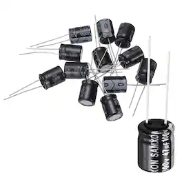 Unique Bargains - 47uF 100V 10x13mm Electrolytic Capacitor, 105C High Temp Radial Leads, for TVs/LCDs/VCD, 12pcs - Black