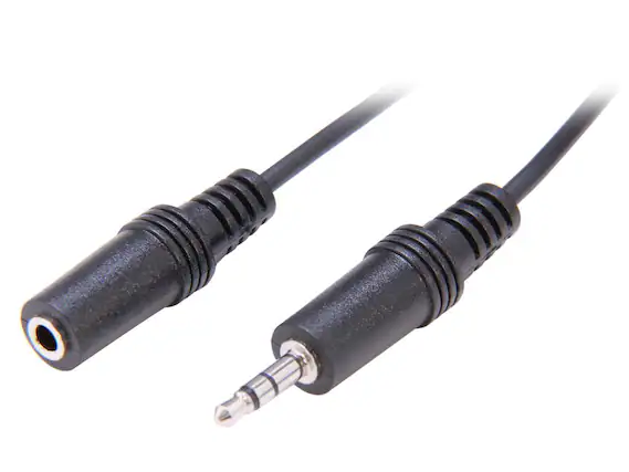 Front. Cables to Go - C2G 40406 3.5mm M/F Stereo Audio Extension Cable, Black (3 feet, 0.91 Meters).