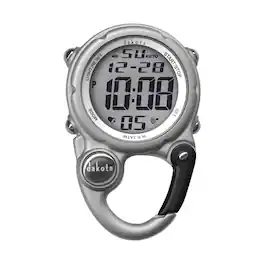 Dakota - Digital Clip, Clip Watch, Alarm, Stopwatch, Timer and Dual Time Watch, Outdoor Gifts for Men and Women - Silver