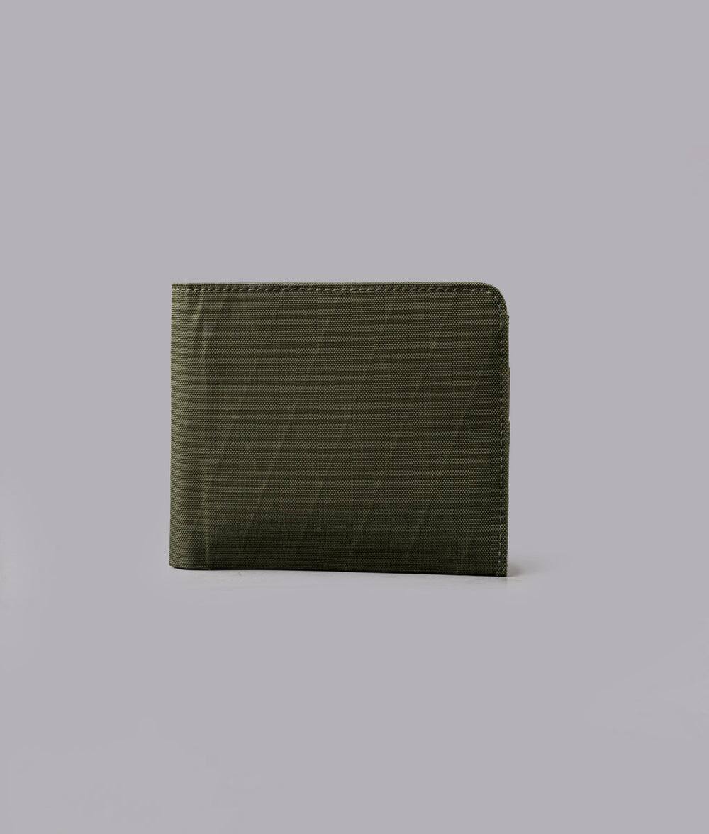 Angle. ALPAKA - ARK Classic Wallet,Bifold Wallet with Magnetic Closure, RFID Protection, Global Bill Fit,Gift-Ready Box - Olive Green X-Pac X42.