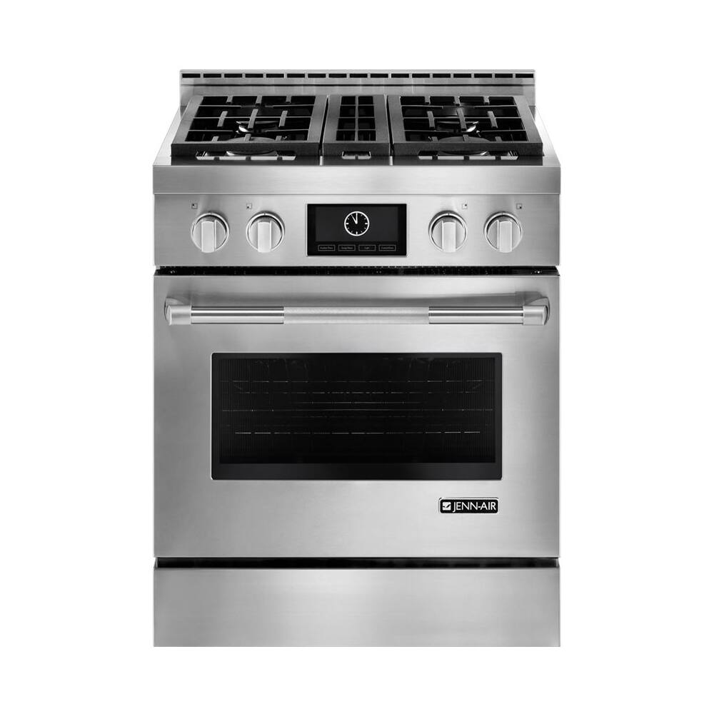 Front. Jenn-Air - 4.1 Cu. Ft. Self-Cleaning Freestanding Gas Convection Range - Stainless steel.