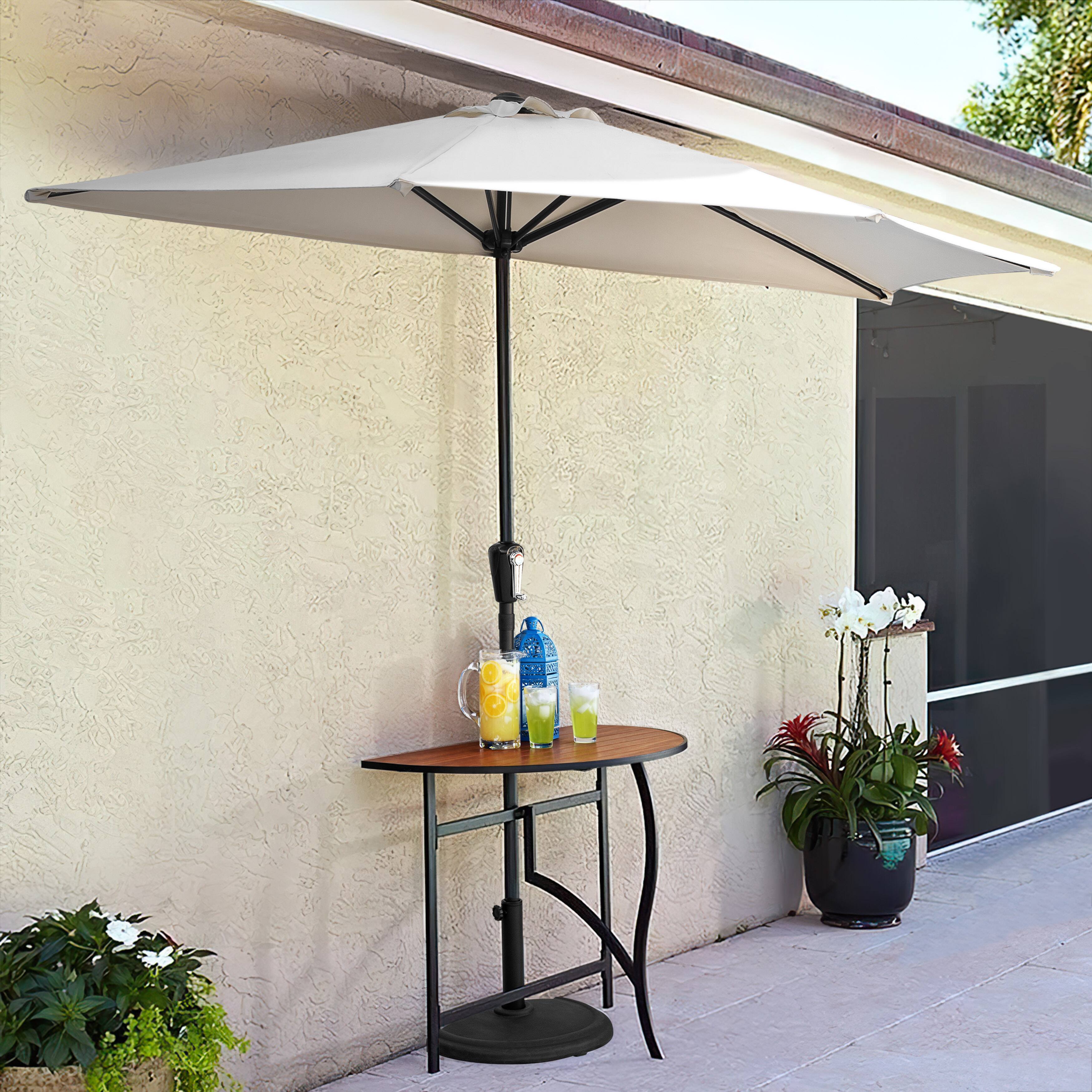 Back. Nuu Garden - Patio 19.3’’ Half Round Umbrella Base, Weight Up to 20.9 LBS - Black.