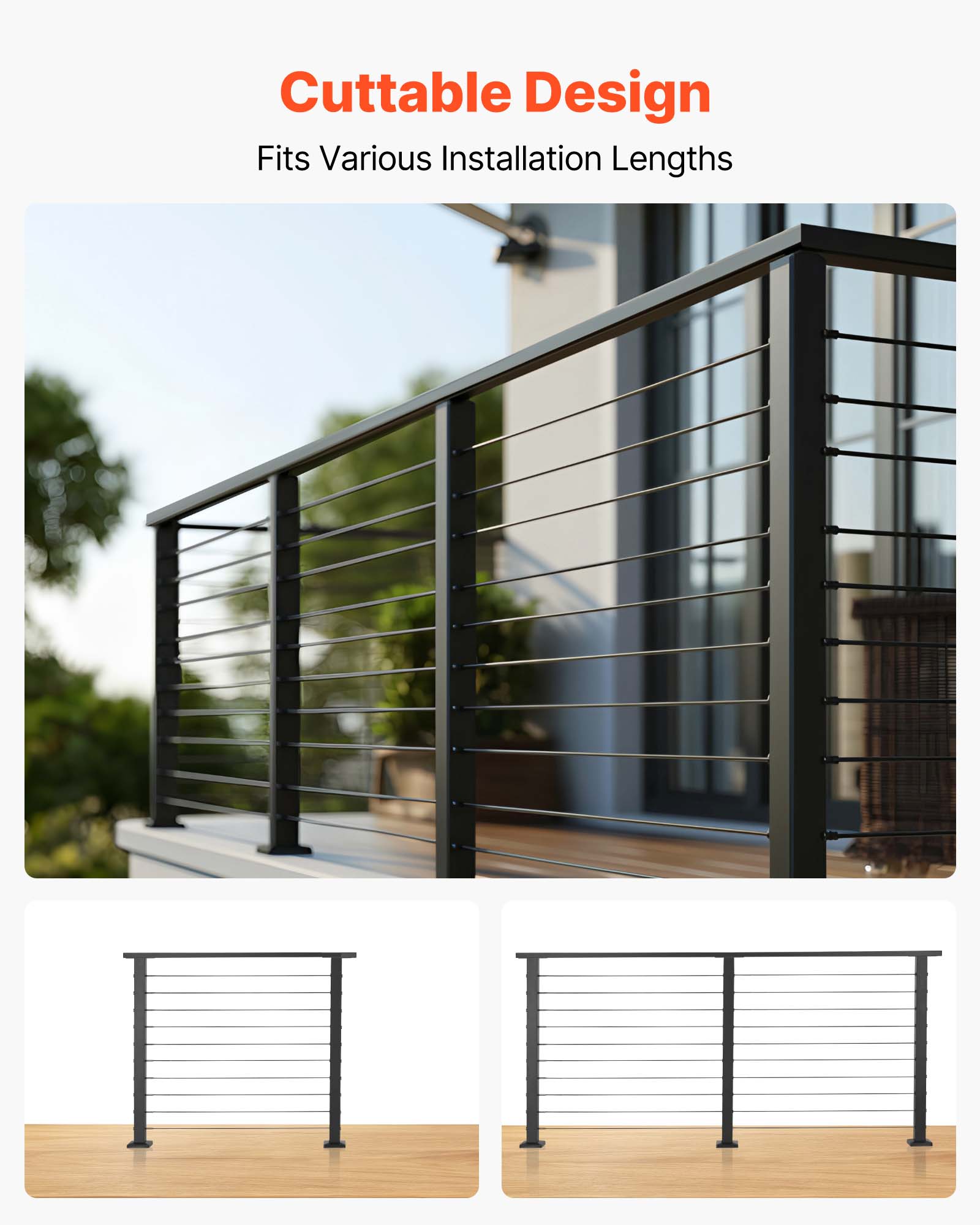 Cutttable Design  
Fits Various Installation Lengths