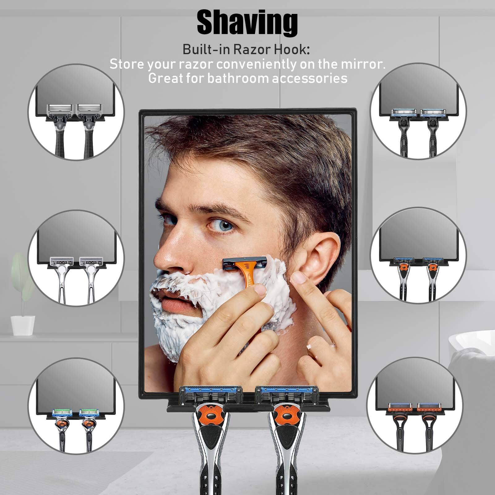 Shaving  
Built-in Razor Hook: Store your razor conveniently on the mirror. Great for bathroom accessories