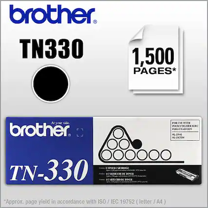 Front. Brother - TN330 Toner Cartridge - Black.