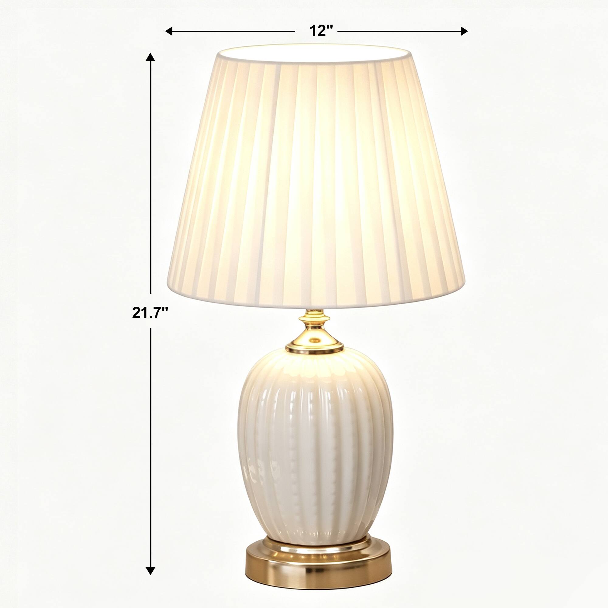partphoner 21.7in Crackle Glaze Ceramic Table Lamp White - Best Buy