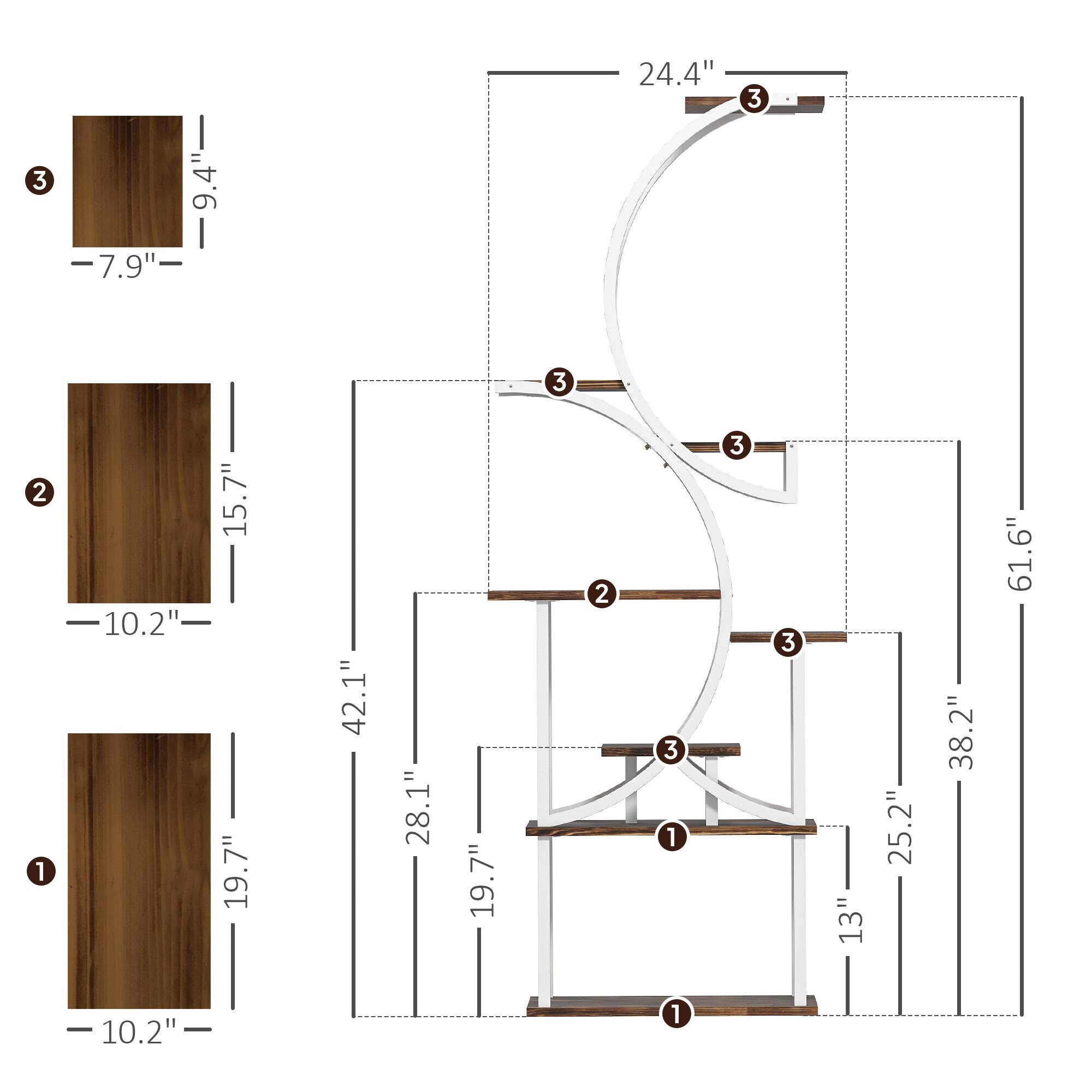 Sure, here is the corrected and grouped text from the image:

1. **Dimensions for Component 1:**
   - Width: 10.2"
   - Height: 19.7"
   - Depth: 10.2"

2. **Dimensions for Component 2:**
   - Width: 10.2"
   - Height: 15.7"
   - Depth: 10.2"

3. **Dimensions for Component 3:**
   - Width: 9.4"
   - Height: 7.9"
   - Depth: 9.4"

4. **Overall Dimensions:**
   - Width: 61.6"
   - Height: 42.1"
   - Depth: 28.1"
   - Additional Dimensions: 25.2", 38.2", 24.4", 13", 25.2", 38.2", 61.6"