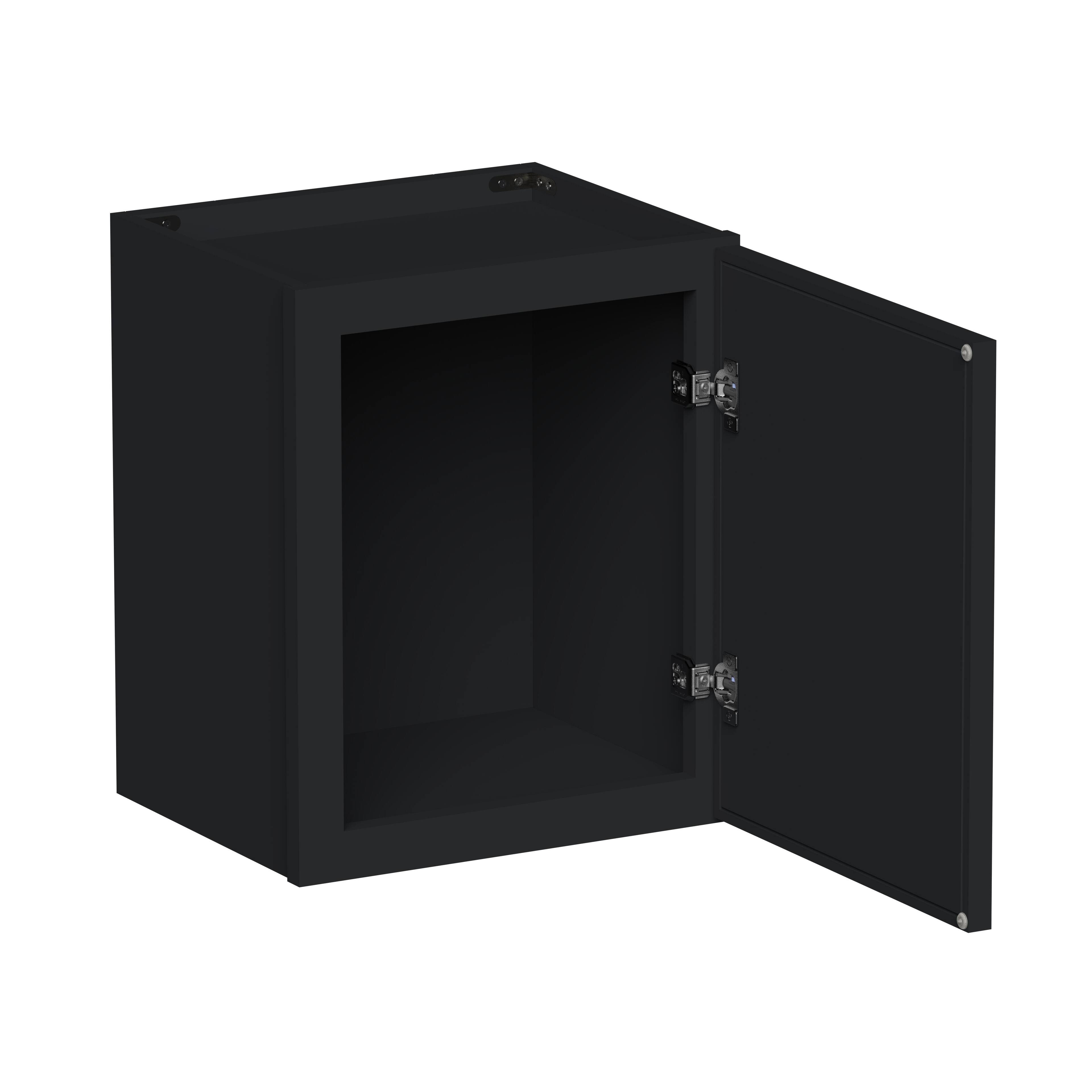 Angle. Boyel Living - 15-in W x 18-in H x 12-in D Shaker RTA Kitchen Wall Cabinet with Soft-Close - Black.