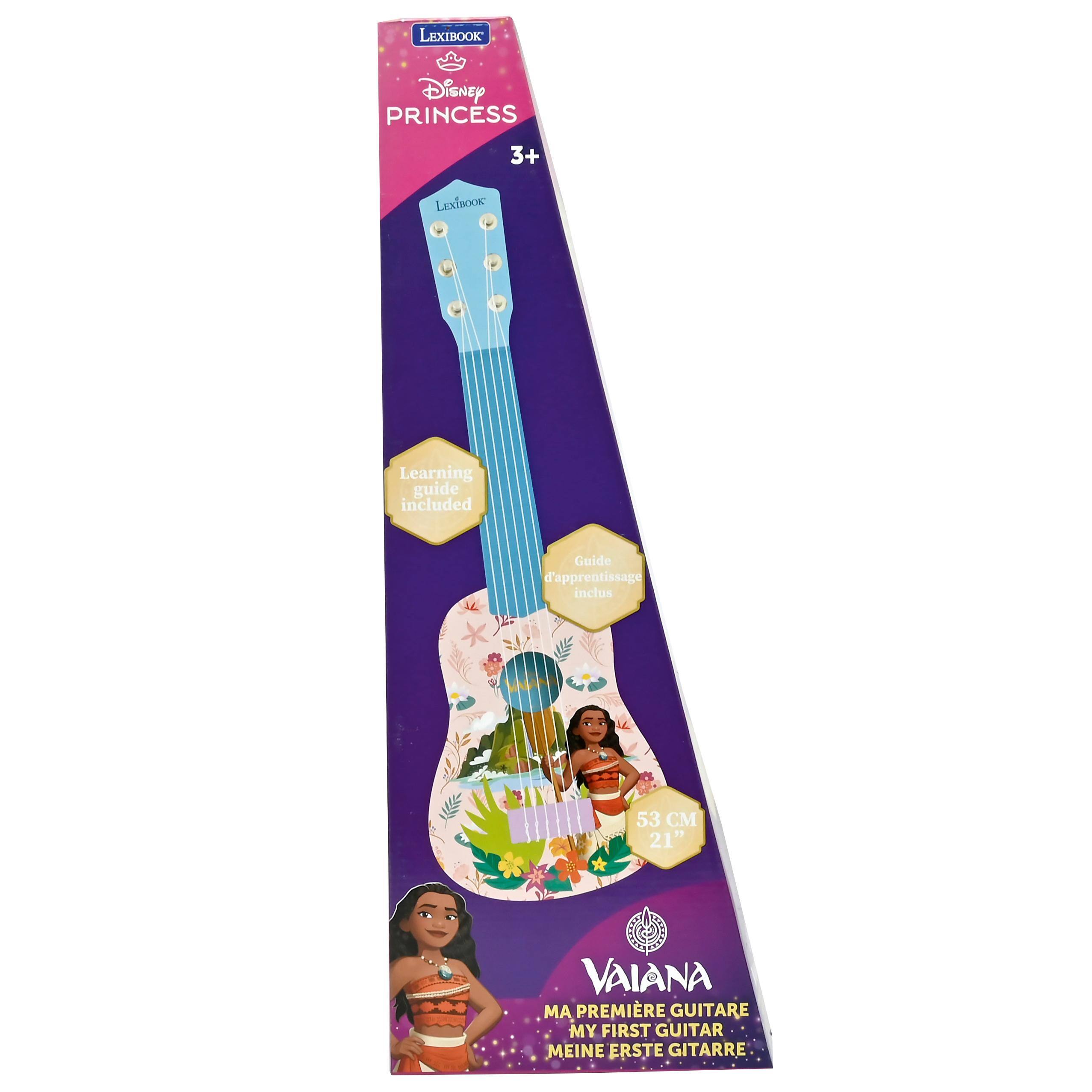 LEXIBOOK Disney PRINCESS 3+  
LEXIBOOK  
Learning guide included  
Guide d'apprentissage inclus  
53 CM  
21"  
VAIANA  
MA PREMIÈRE GUITARE  
MY FIRST GUITAR  
MEINE ERSTE GITARRE