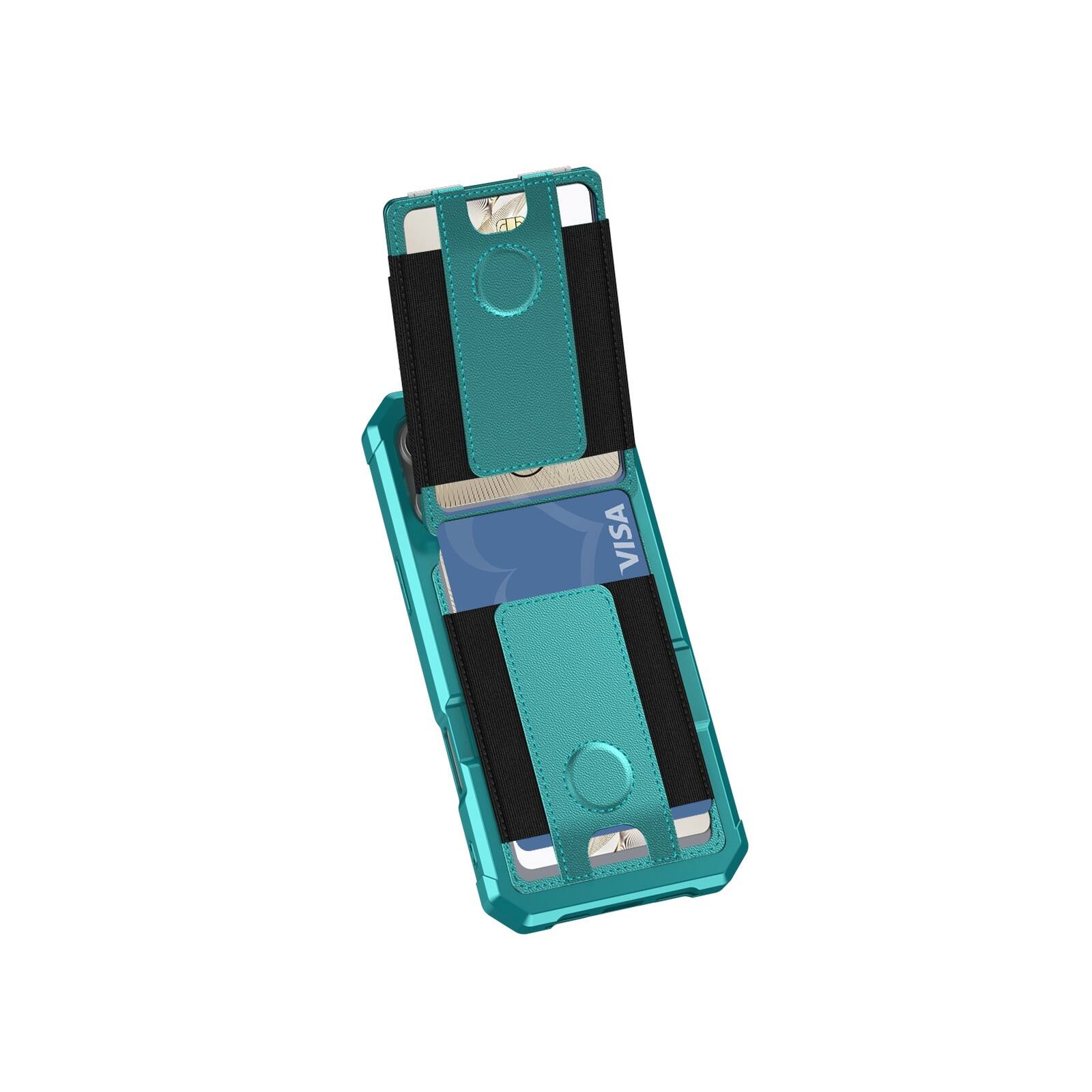 Alt View 4. UUCOVER - Wallet Case for Apple iPhone 17 Pro Max with Elastic Card Slot Holder and Kickstand, Shockproof Drop Protection Cover - Green.