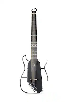 Front. Donner music - Donner HUSH™ I Acoustic-Electric Guitar Kit for Travel Practice Maple Black Color - Maple Black.