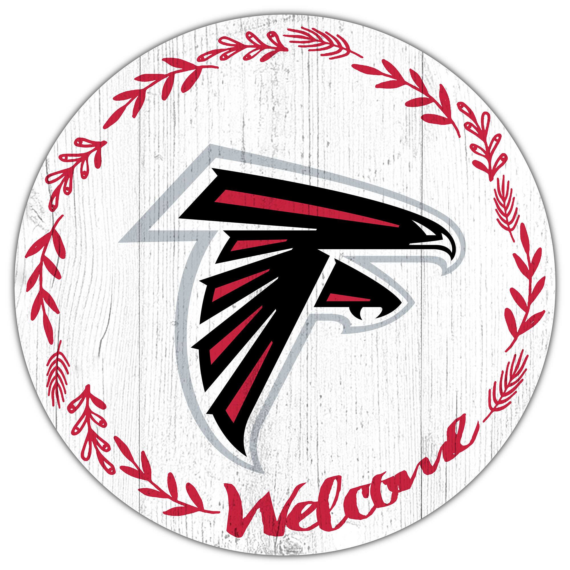 Front. Fan Creations - Atlanta Falcons 12" Welcome Circle Sign - Multicolor.