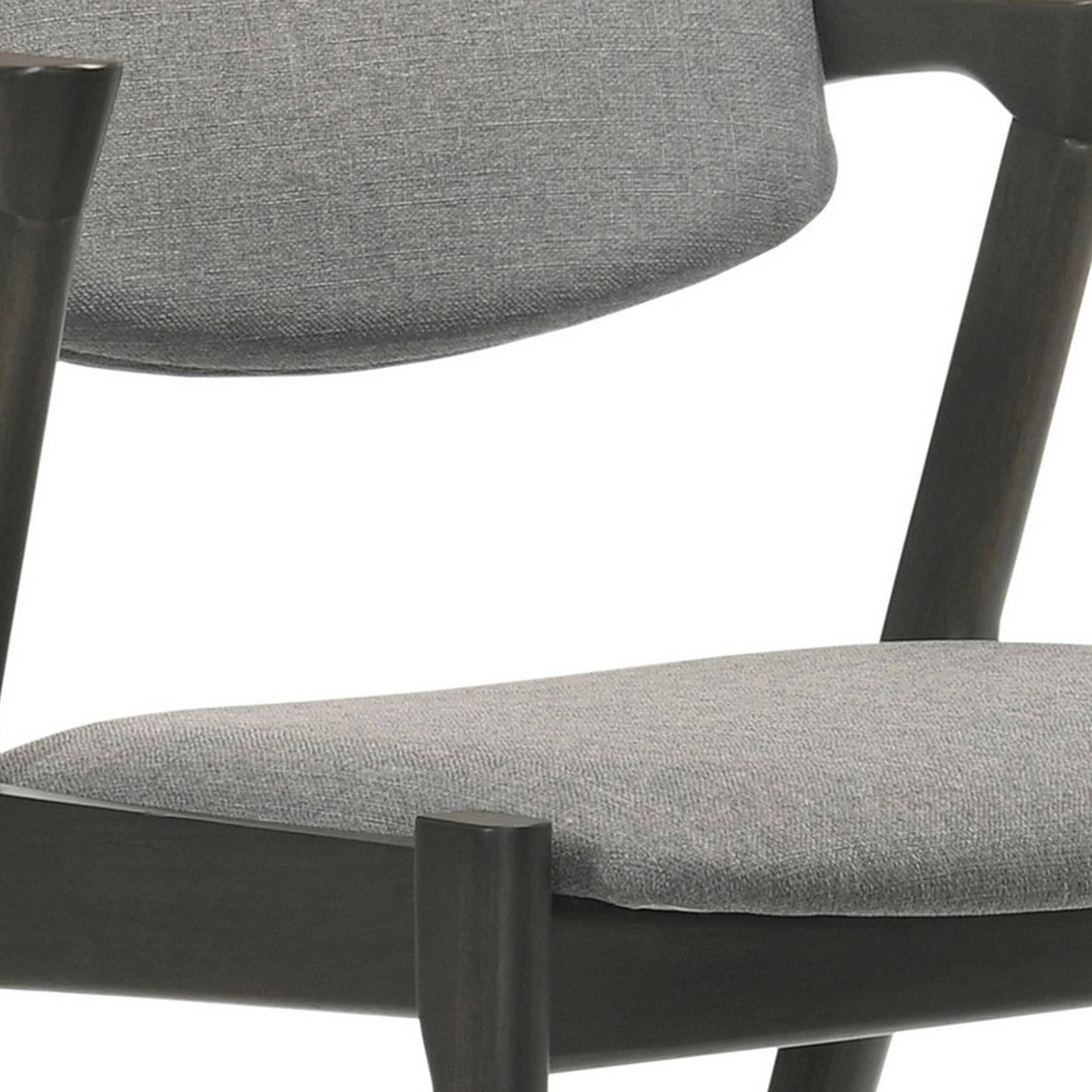 Alt View 2. Manhattan Lane - 21 Inch Side Chair, Set of 2, Gray Fabric Upholstery, Clean Angled Legs - Gray, Black.