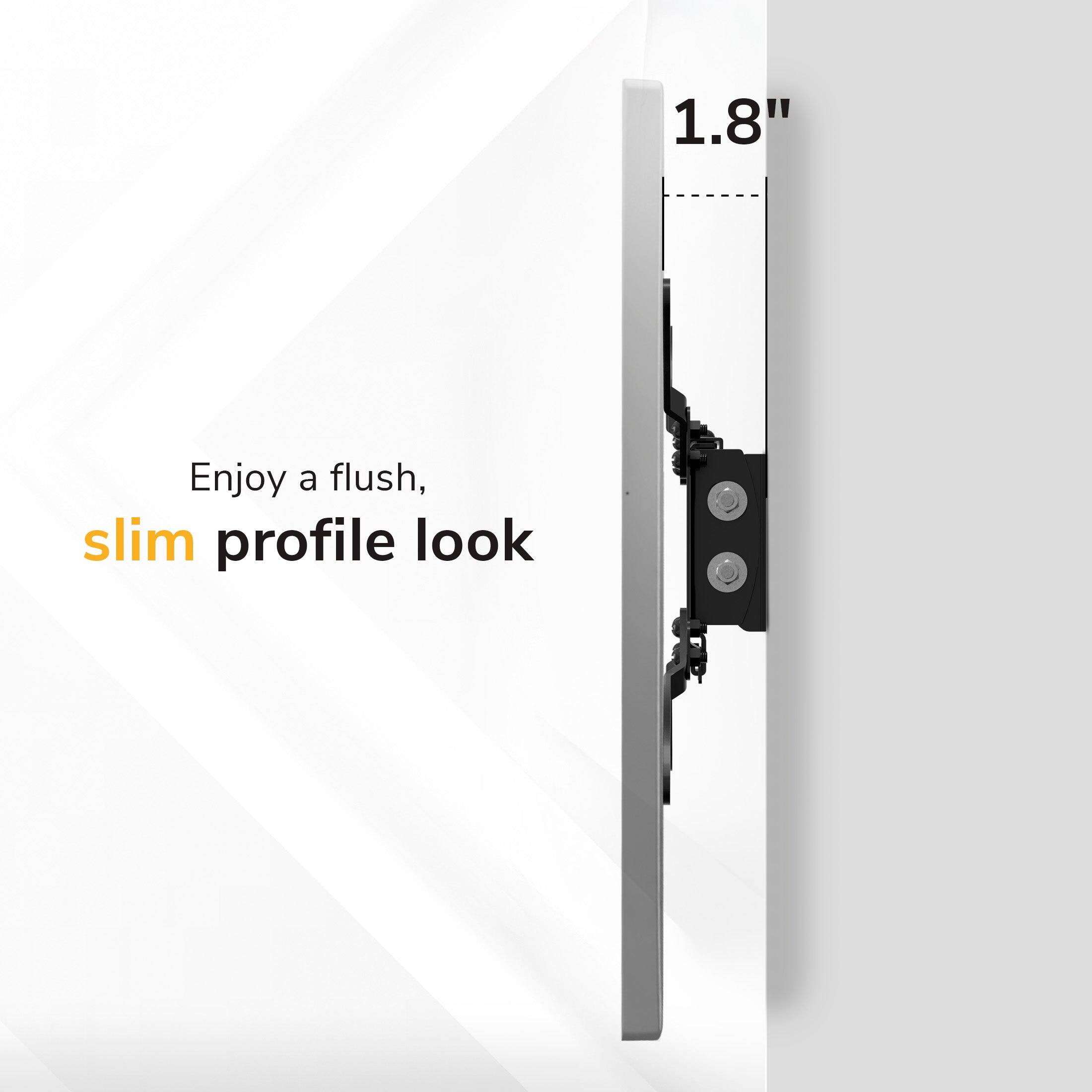 1.8" Enjoy a flush, slim profile look