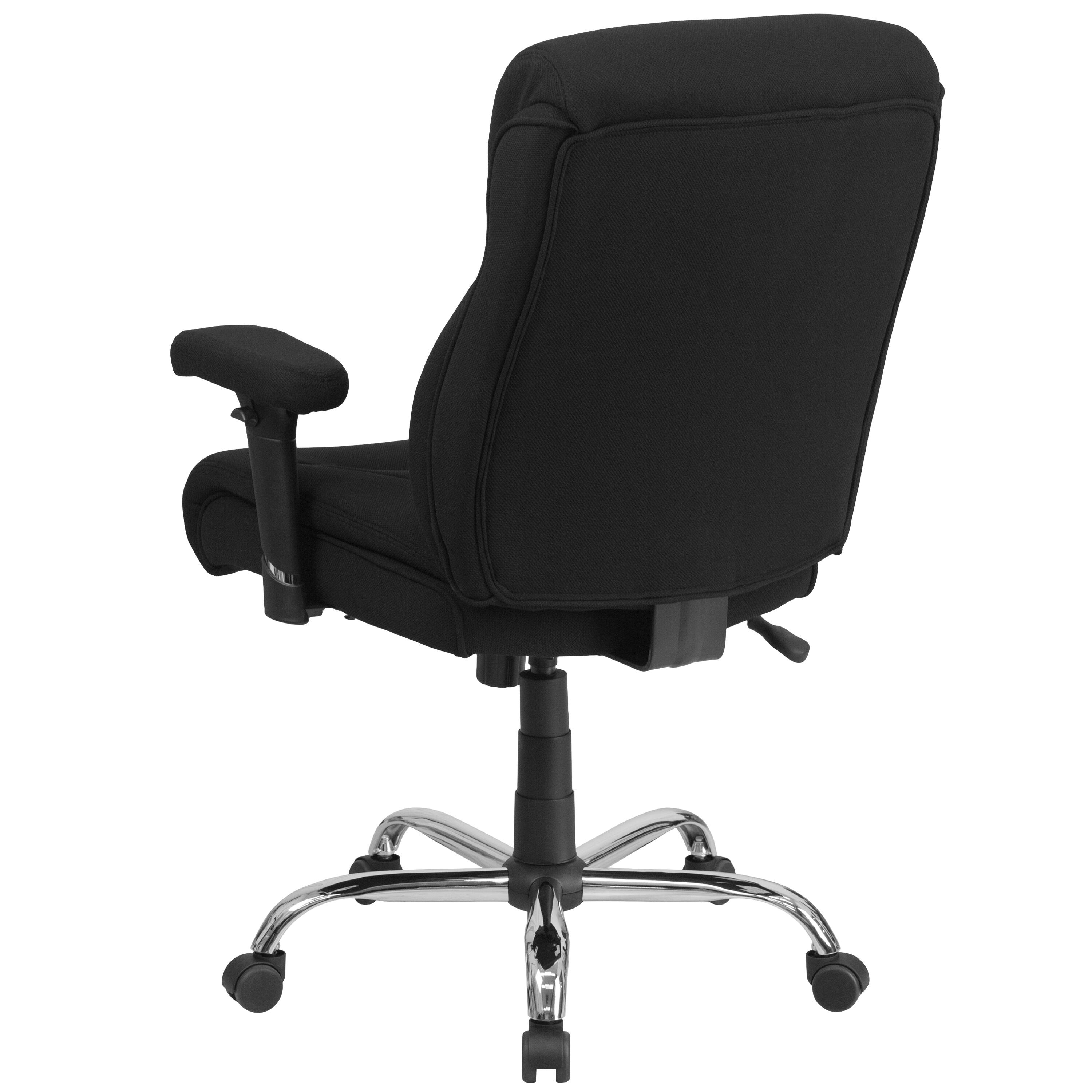 Alt View 5. Emma + Oliver - 400 lb. Big & Tall Mid-Back Swivel Clean Line Stitch Ergonomic Task Office Chair - Black Fabric.