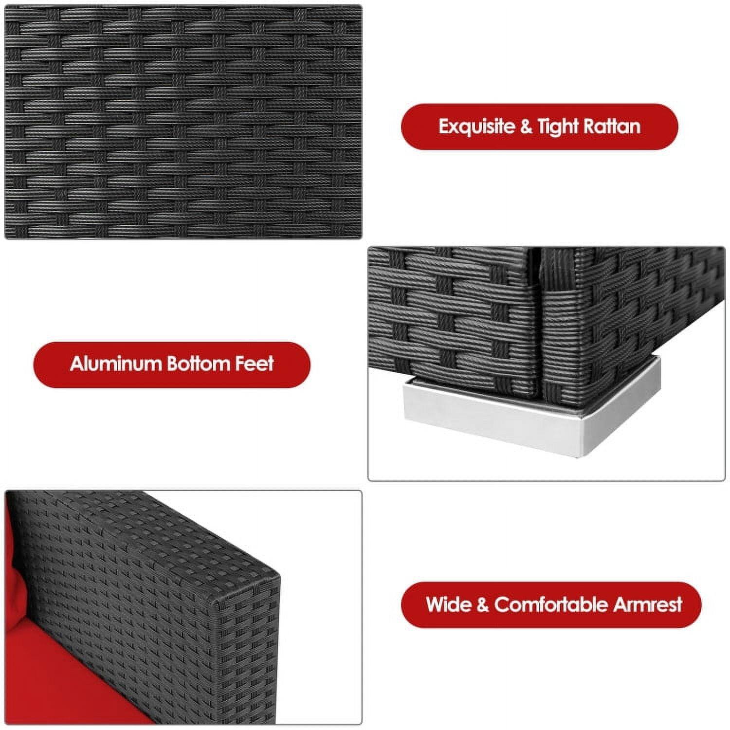 Exquisite & Tight Rattan  
Aluminum Bottom Feet  
Wide & Comfortable Armrest