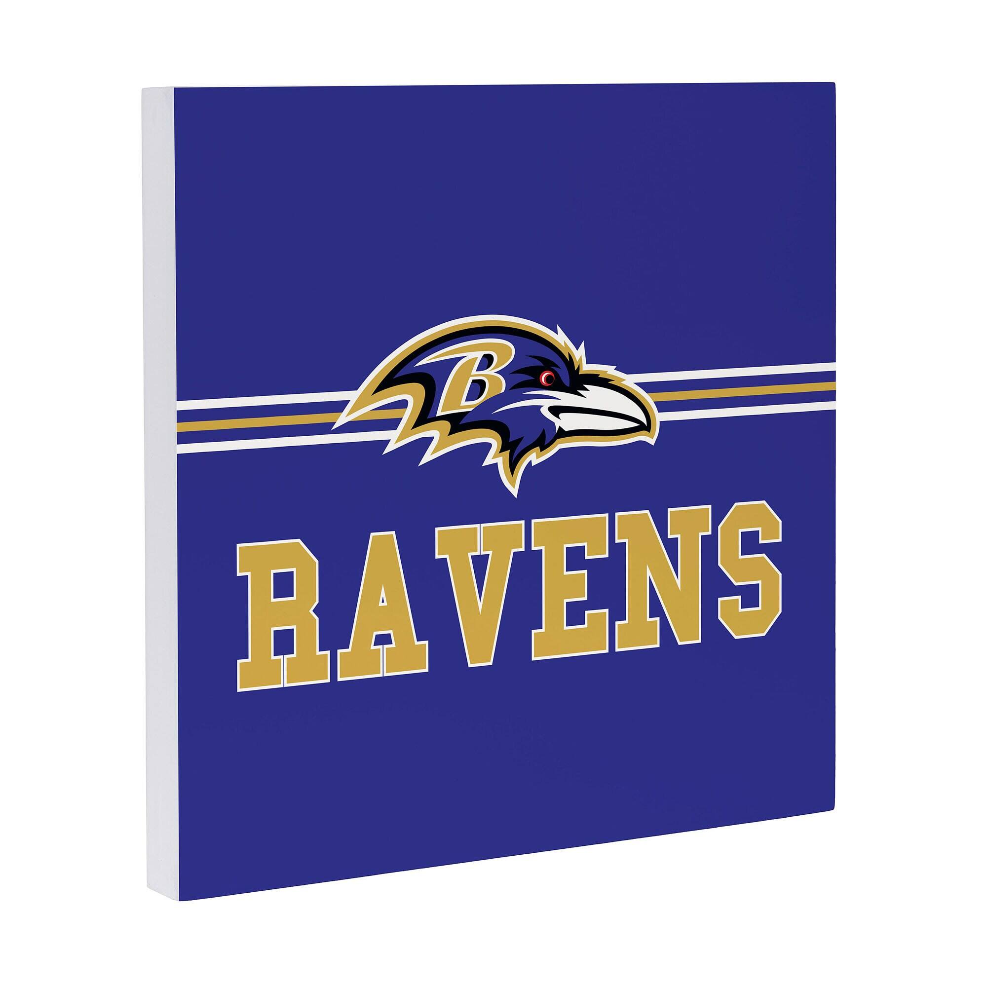 Alt View 1. Evergreen Enterprises - Baltimore Ravens 12" x 12" Wood Wall Sign - Multicolor.