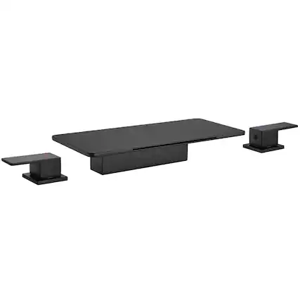 Front. Boyel Living - Black Faucet SUS304 Waterfall Spout cUPC Quick Connect Temporary Shelf - Matte Black.