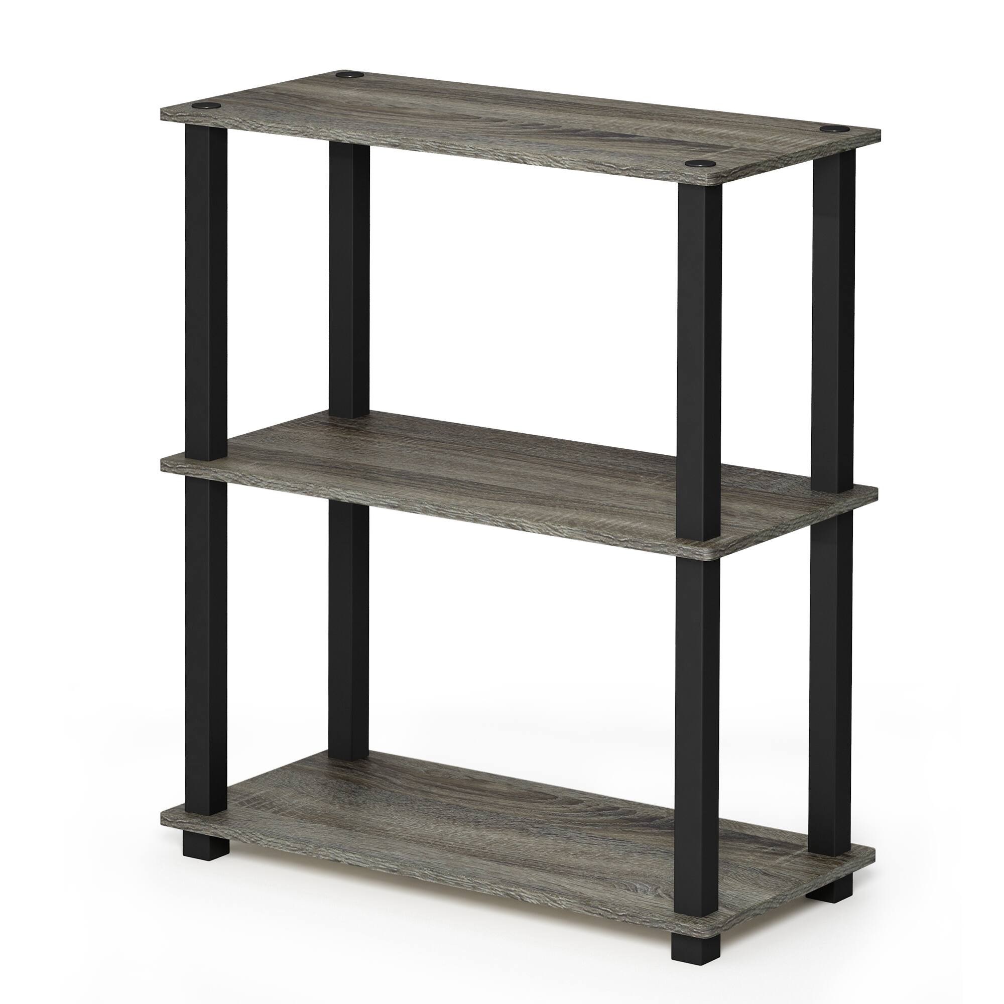 Alt View 8. HOMLUX - 3-Tier 29.6" Corner Shelf Open Shelves for Display for Living Room and Office Organization Gray & Black - Gray & Black.