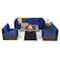Front. Costway - 7 PCS Patio Furniture Set with 35" Propane Gas Fire Pit Table & Waterproof Cover - Navy.