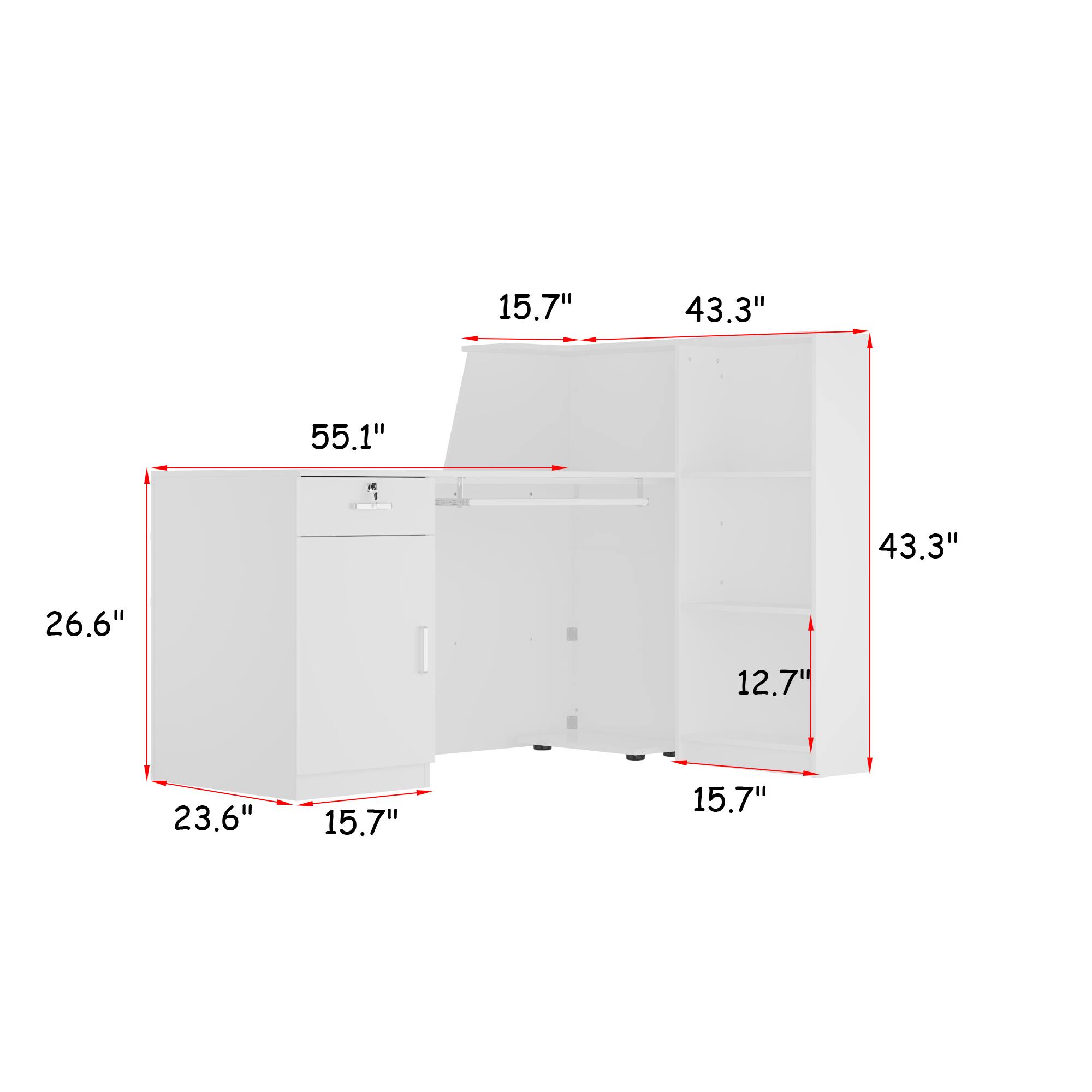 15.7" 43.3" 55.1" 43.3" 26.6" 12.7" 23.6" 15.7"