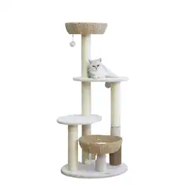 PetPals - Boho Chic Style Handwoven 5-Level Cat Tree - Brown