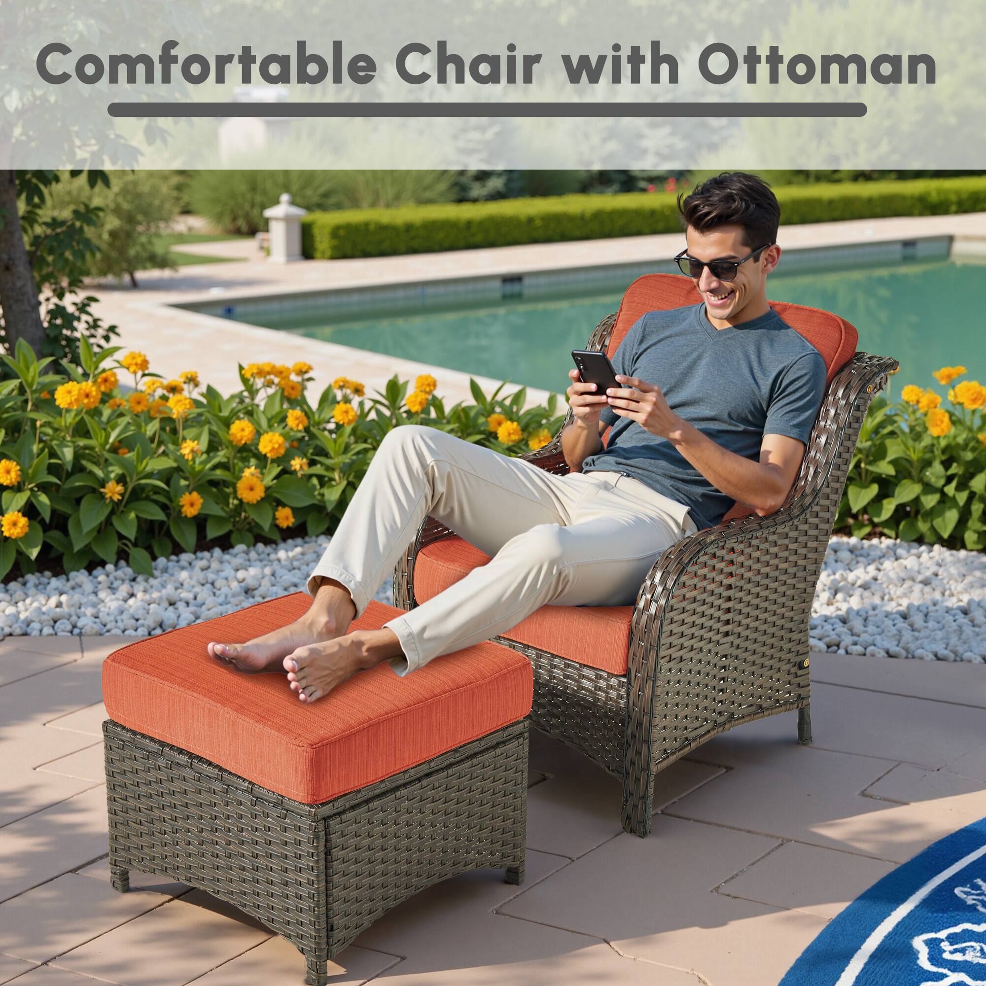 Comfortable Chair with Ottoman