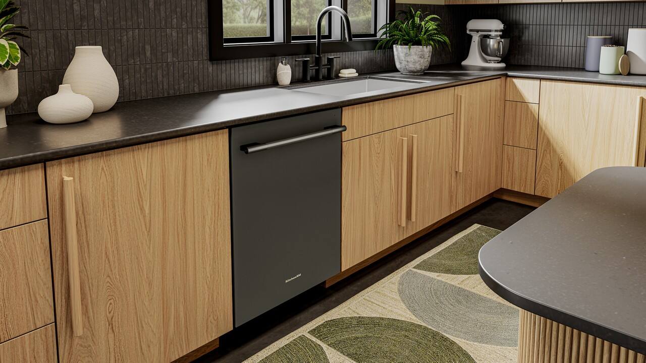 Alt View 2. KitchenAid - 24" Top Control Built-In Dishwasher with 360 Max Jets Third Rack and ProDry System, 44 dBA - Black Ore.