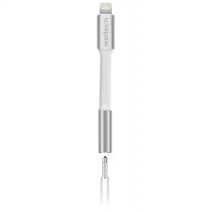 Front. Naztech - MFi Lightning to 3.5mm Adapter - White.